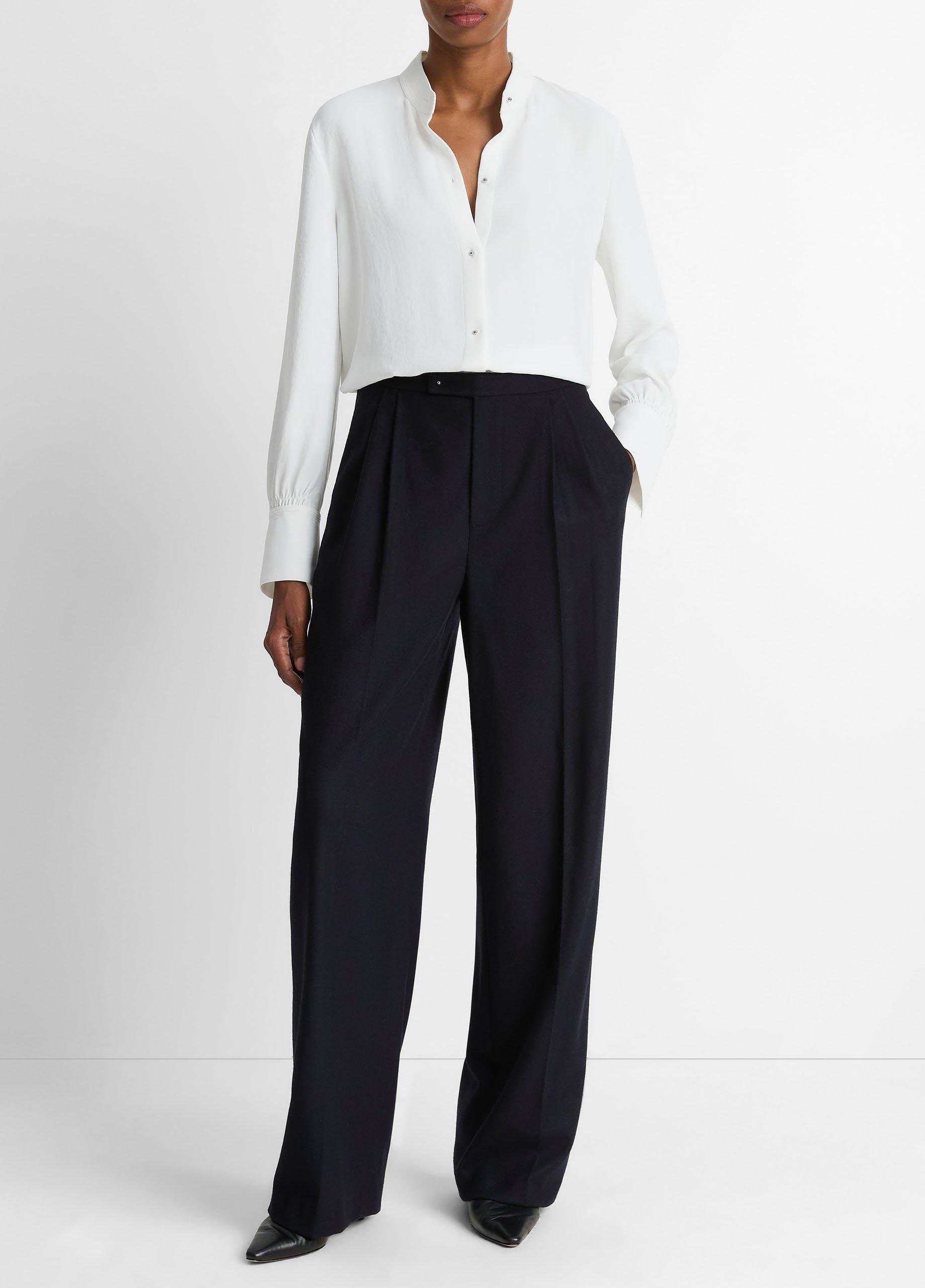 Metal-Button Crepe Shirt image number 3