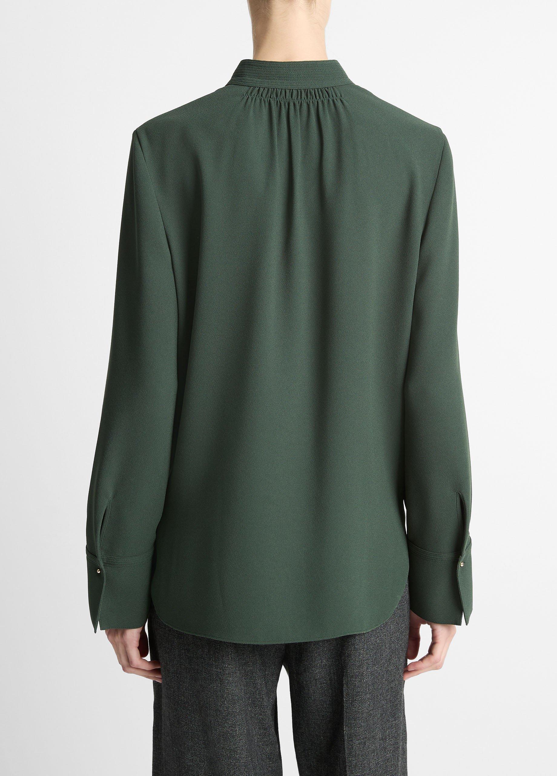 Metal-Button Crepe Shirt image number 2