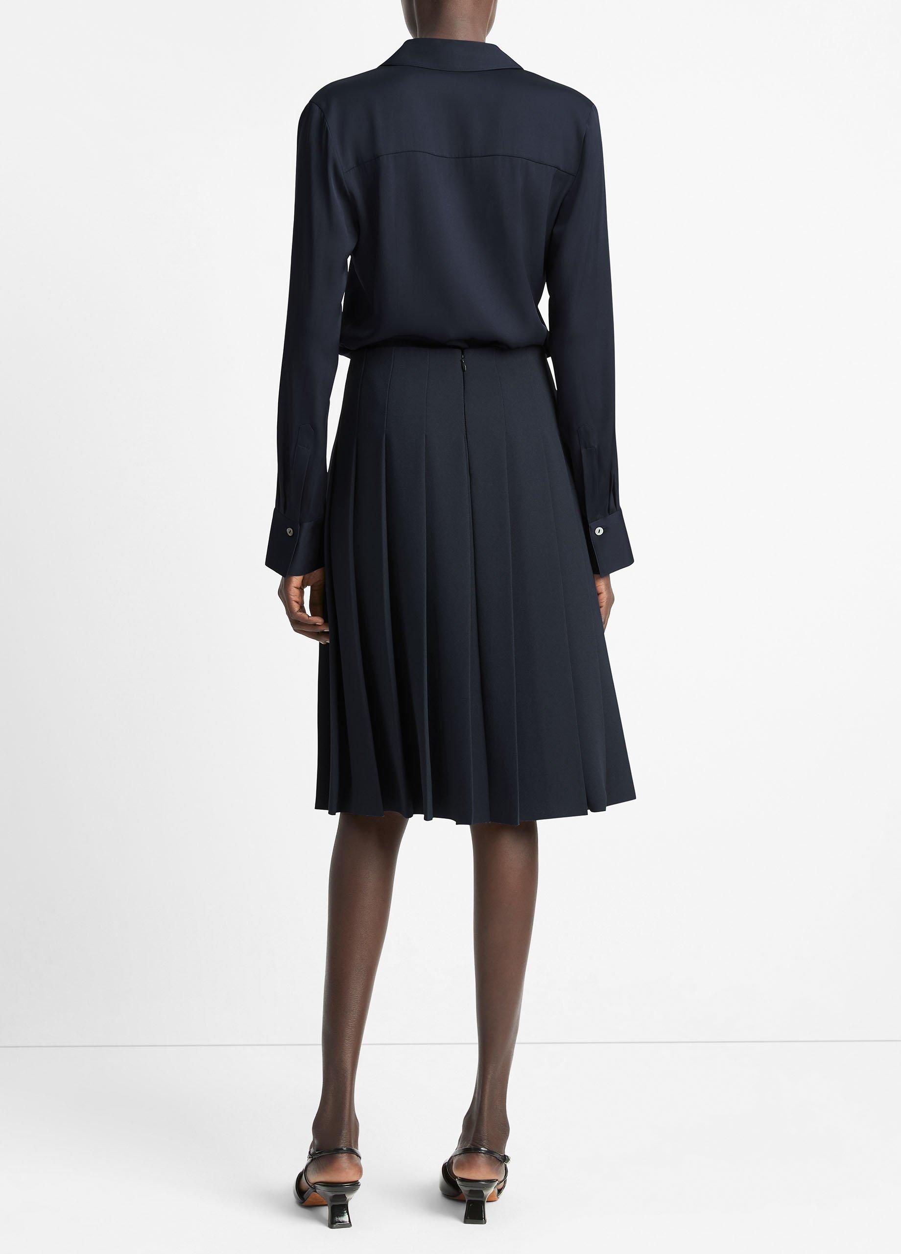 Pleated Crepe Knee Skirt image number 2