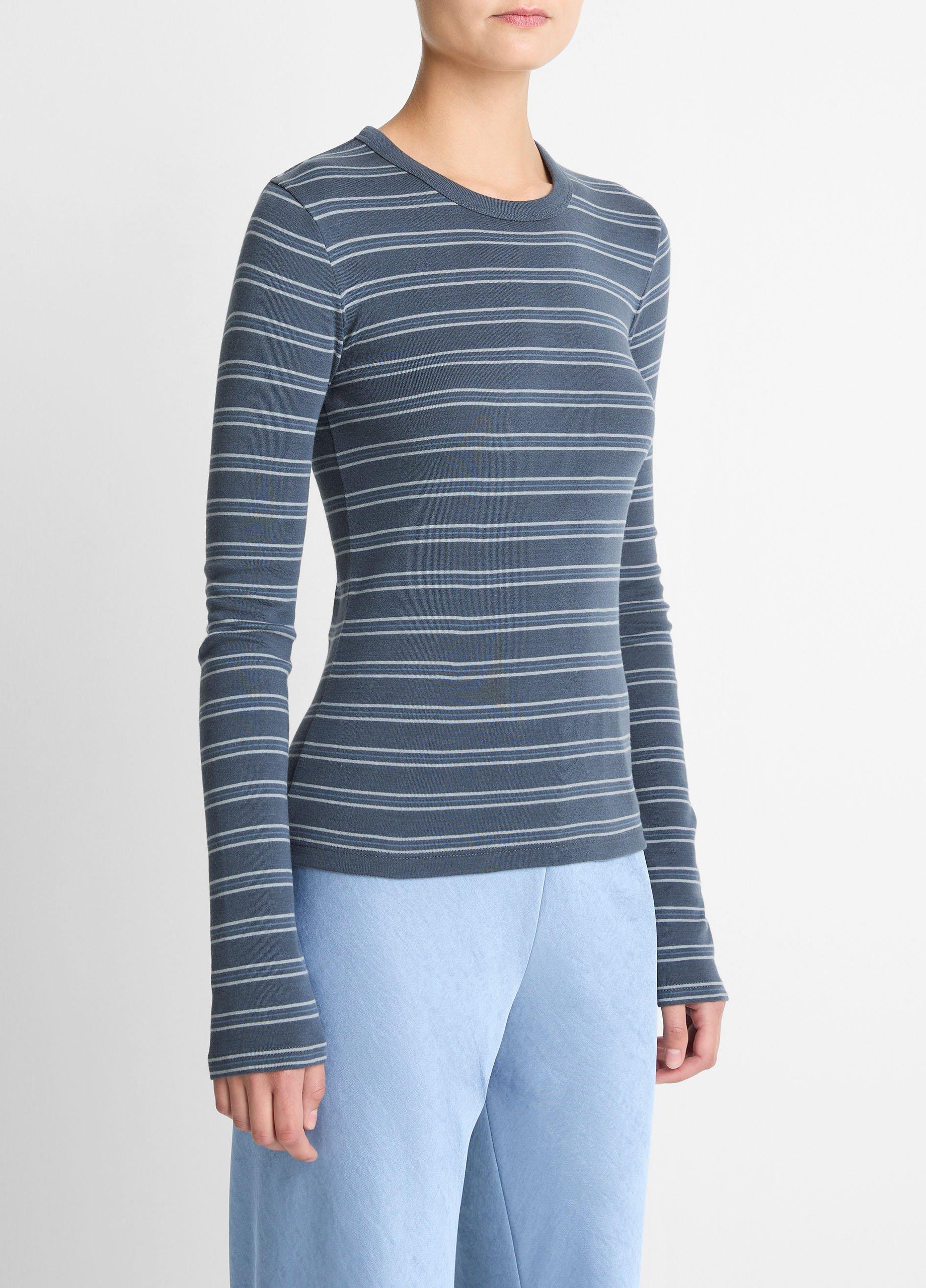 Striped Pima Cotton-Blend Long-Sleeve T-Shirt image number 1
