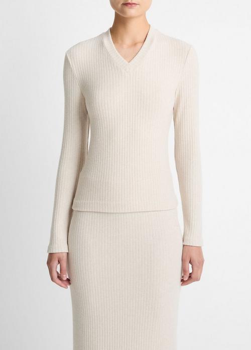 Cozy Rib High V-Neck Top