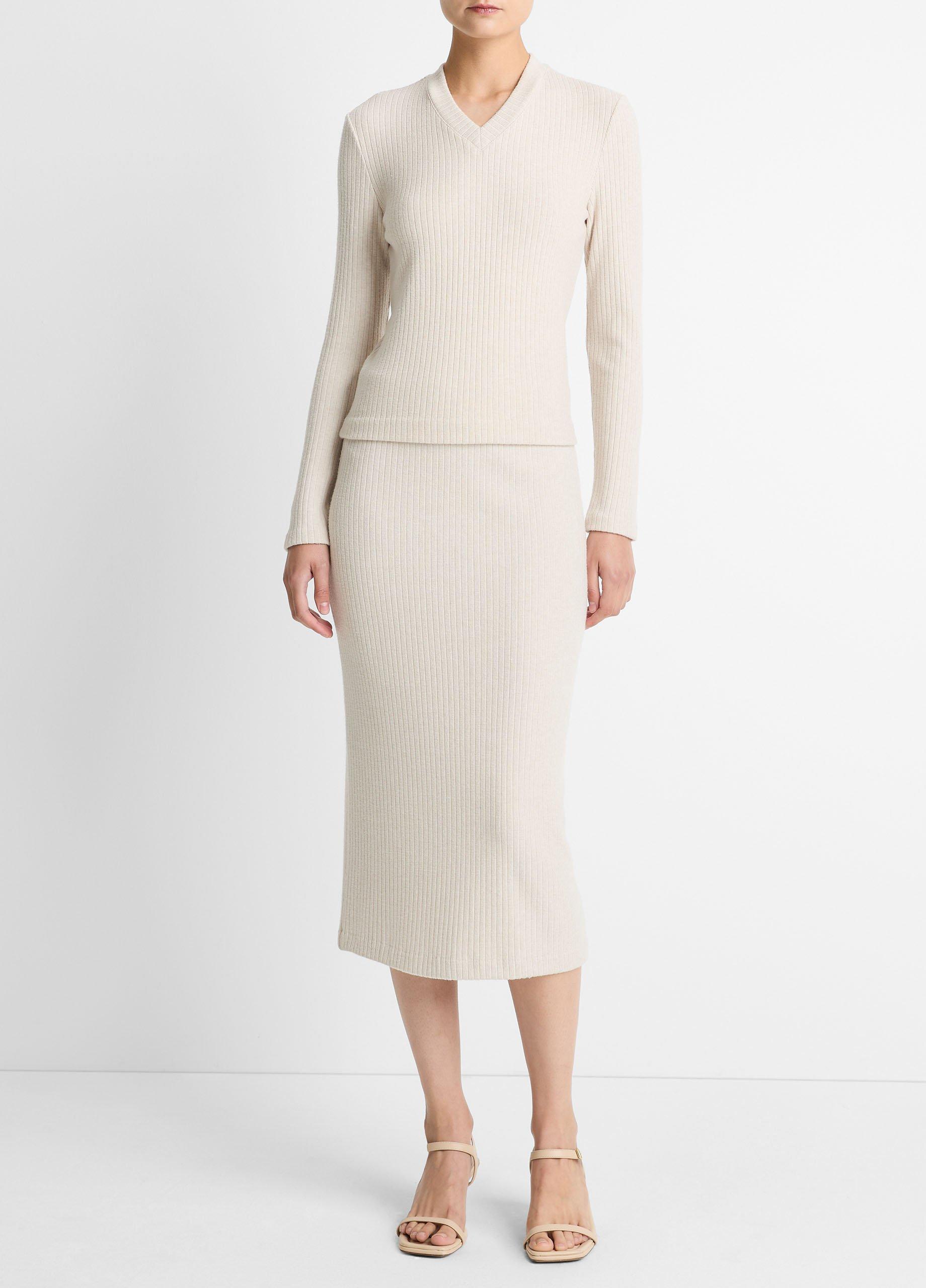 Cozy Rib High V-Neck Top image number 3