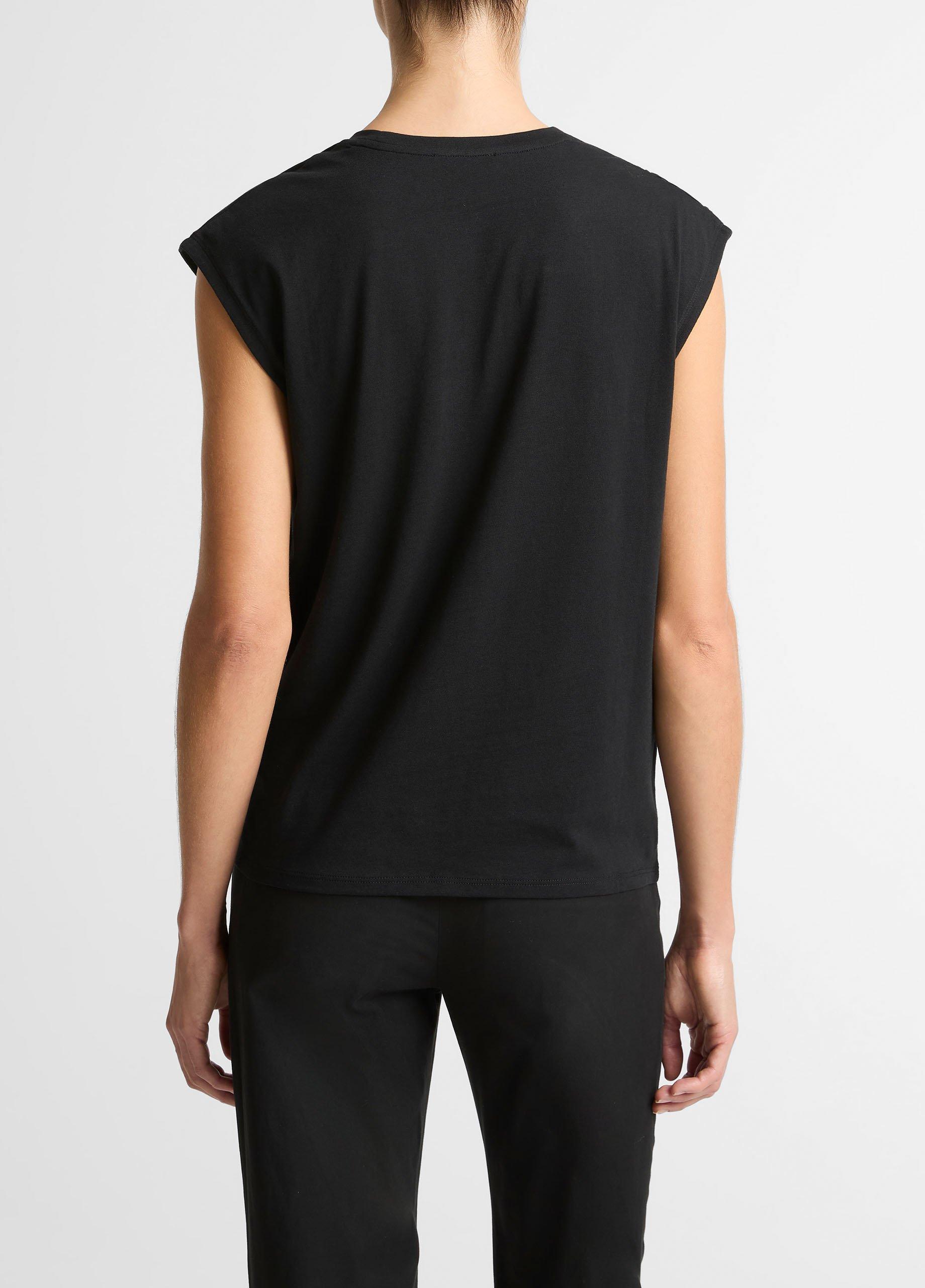 Pima Cotton-Blend Draped Relaxed Top image number 2