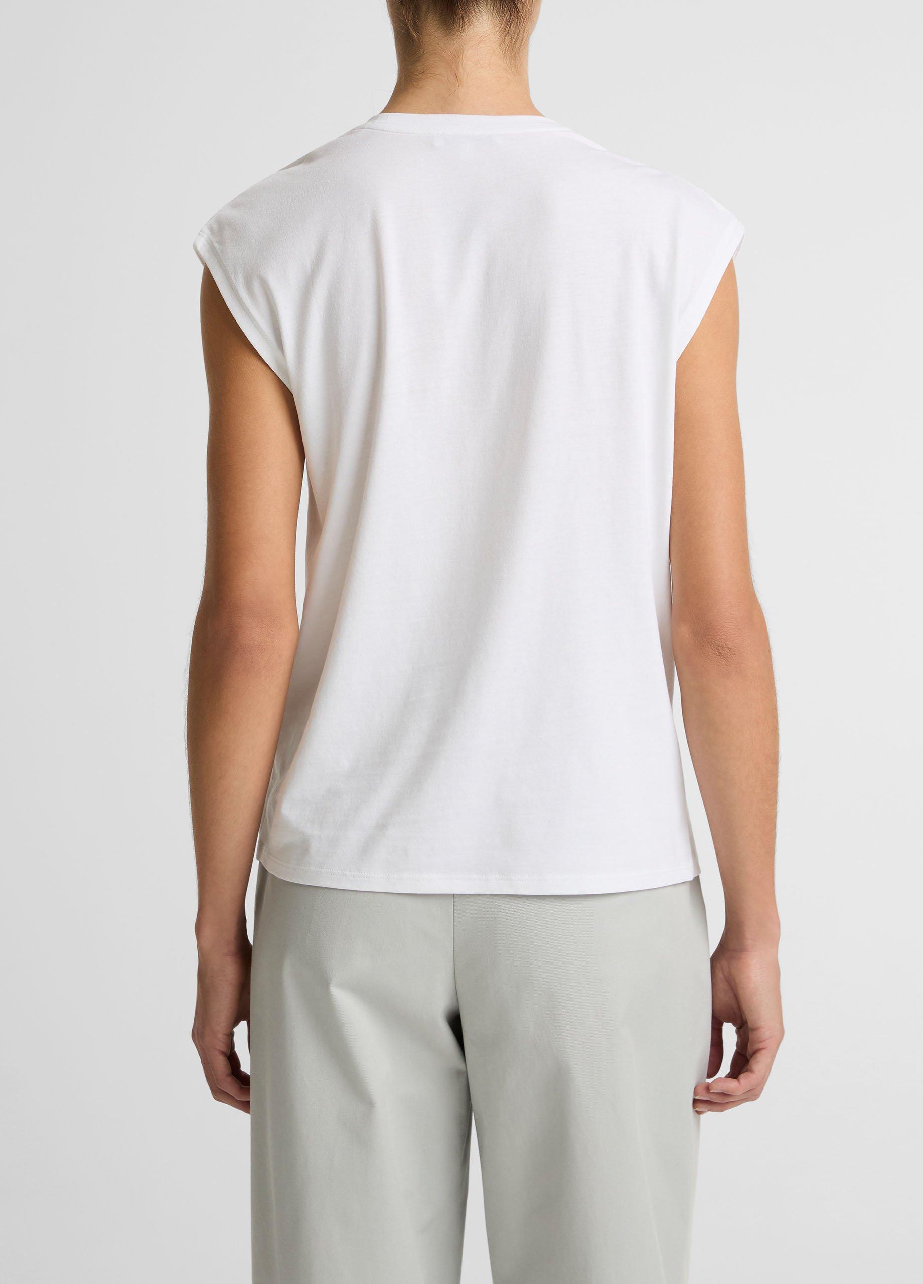 Pima Cotton-Blend Draped Relaxed Top image number 1