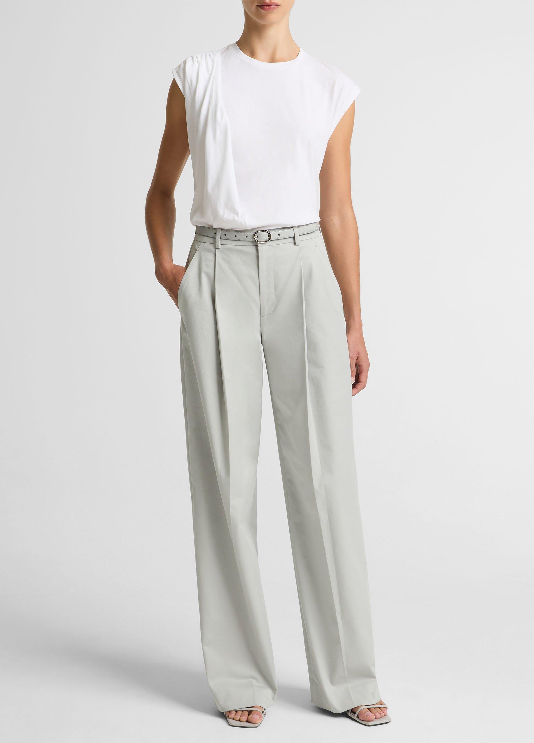 Pima Cotton-Blend Draped Relaxed Top image number 2