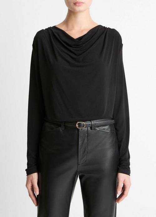 Matte Jersey Cowl-Neck Top