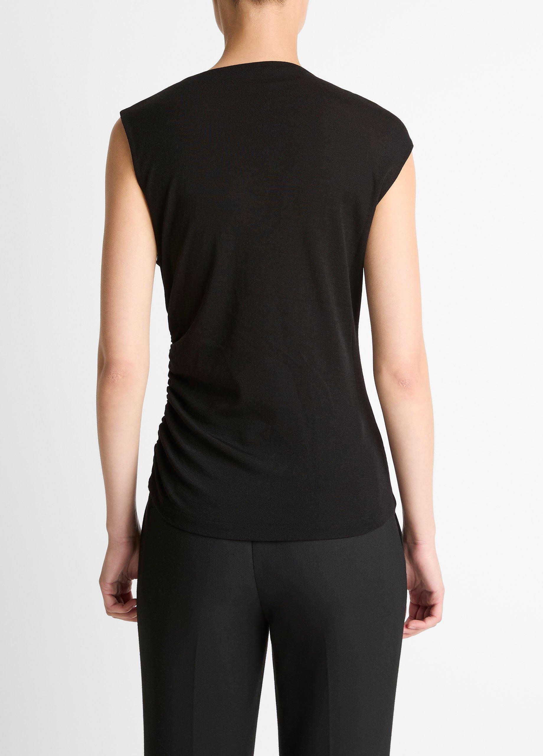 Cinched-Shoulder Wool-Blend Top image number 2