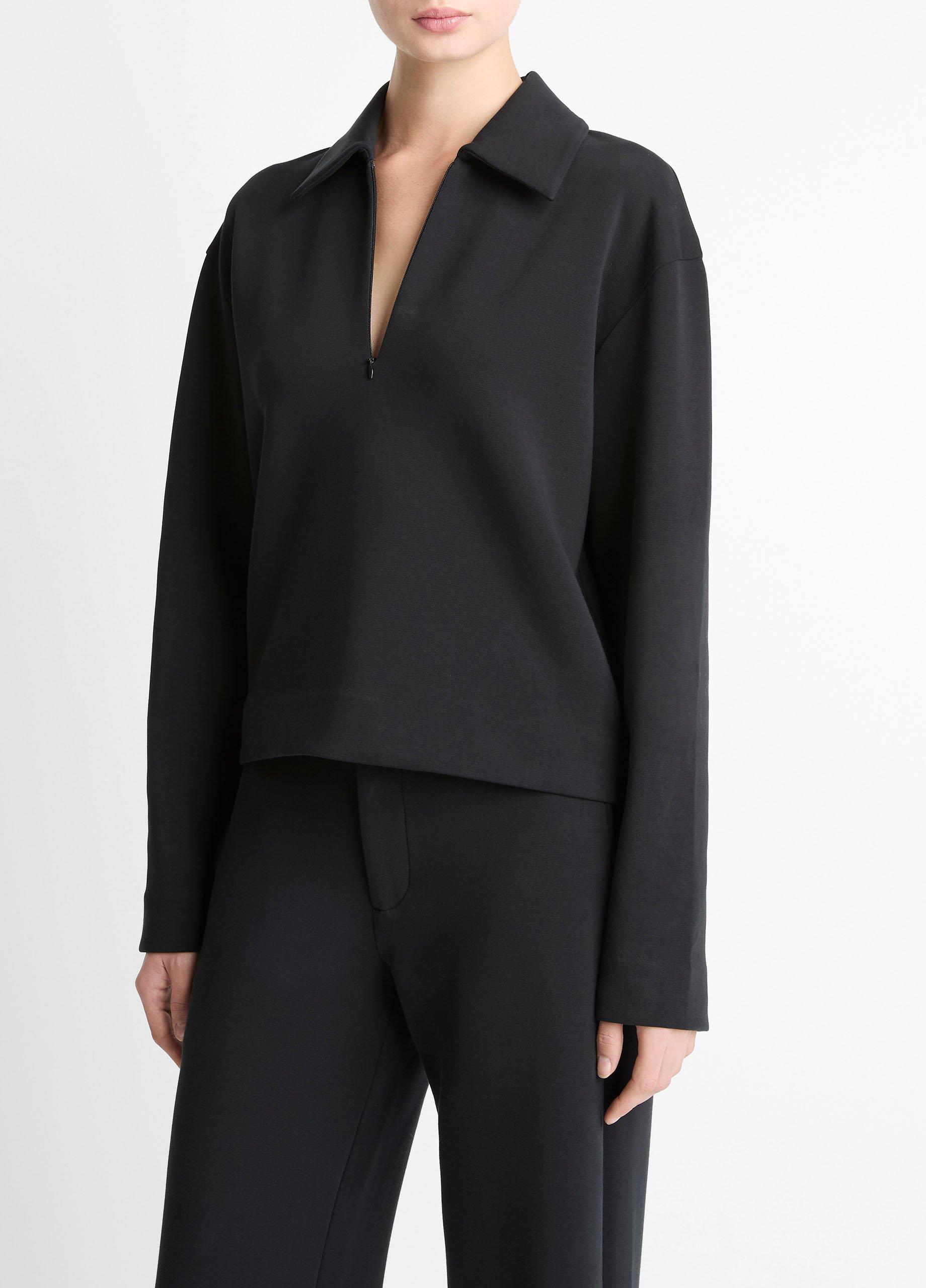 Cotton-Blend Half-Zip Pullover image number 1