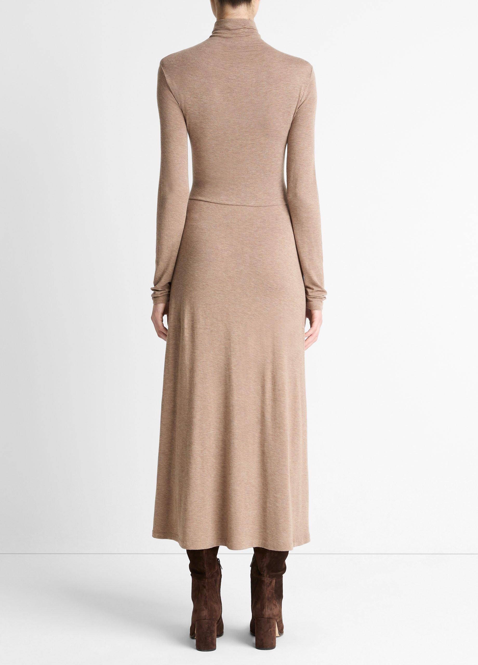 Cozy Jersey Funnel-Neck Long-Sleeve Dress image number 2