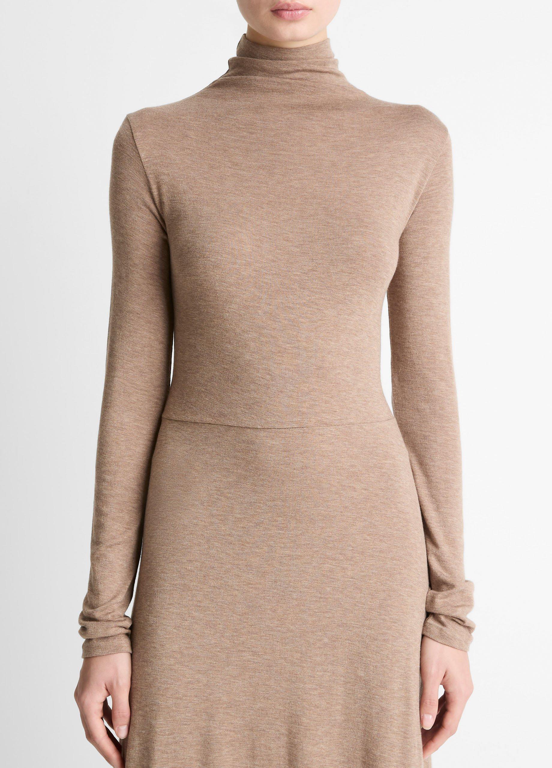 Cozy Jersey Funnel-Neck Long-Sleeve Dress image number 3