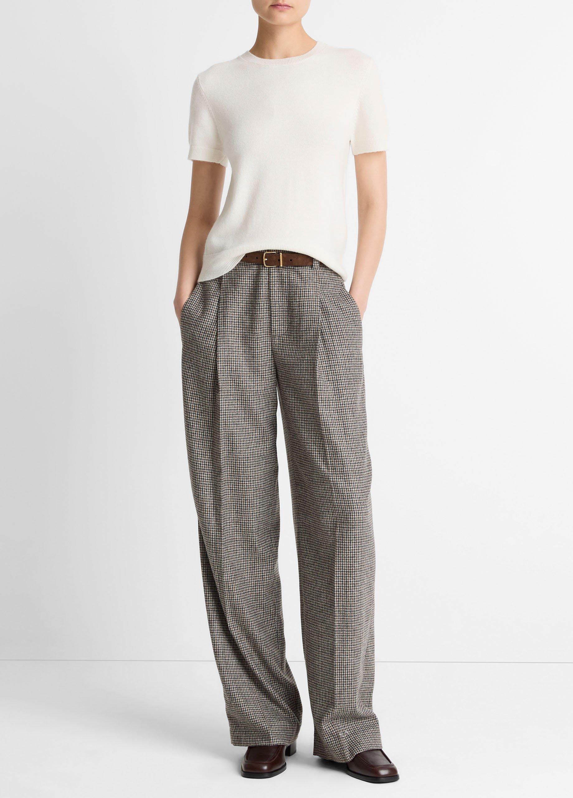 Plaid Wool-Blend High-Waist Trouser image number 0