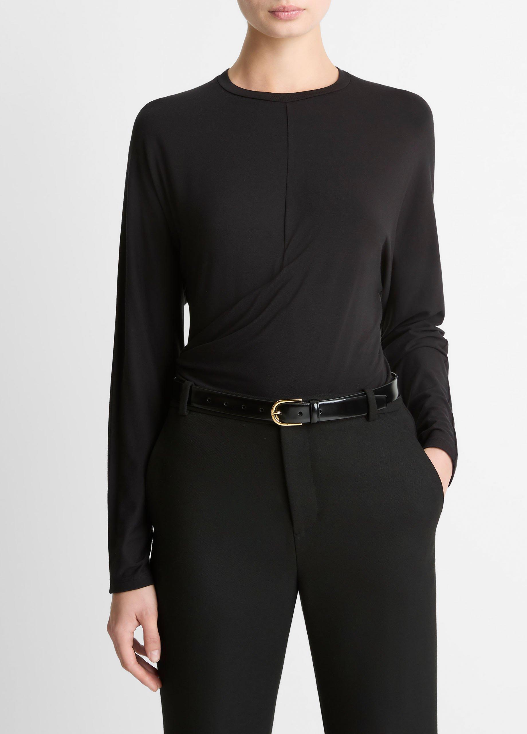 Fixed-Drape Long-Sleeve T-Shirt