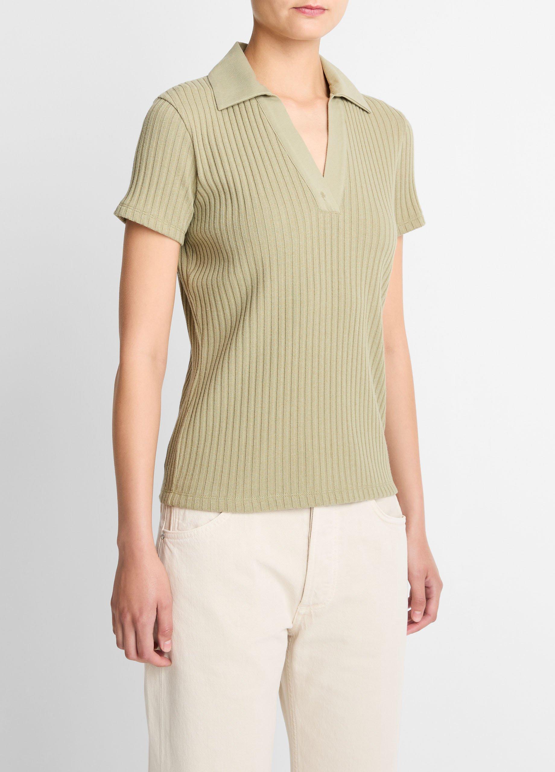 Ribbed Cotton-Blend Polo Shirt image number 1