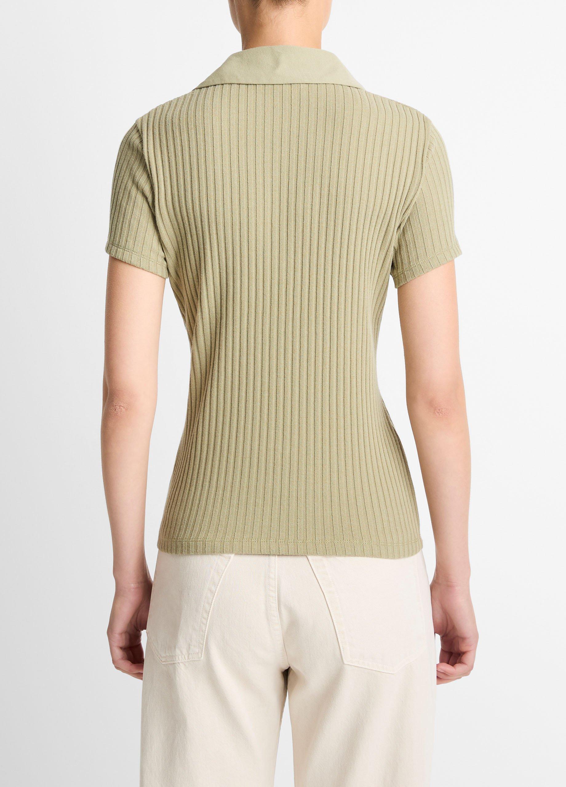 Ribbed Cotton-Blend Polo Shirt image number 2