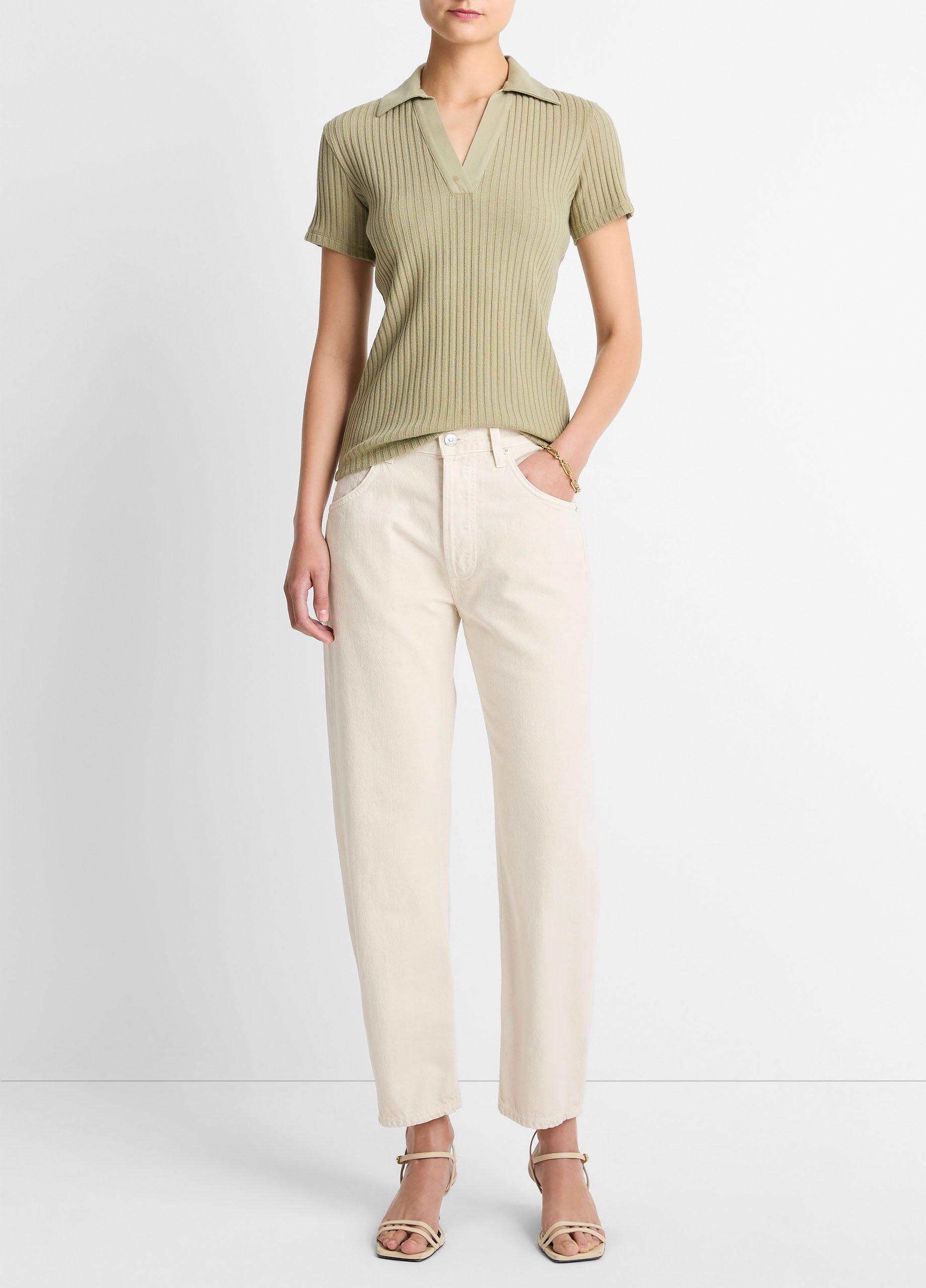 Ribbed Cotton-Blend Polo Shirt image number 3