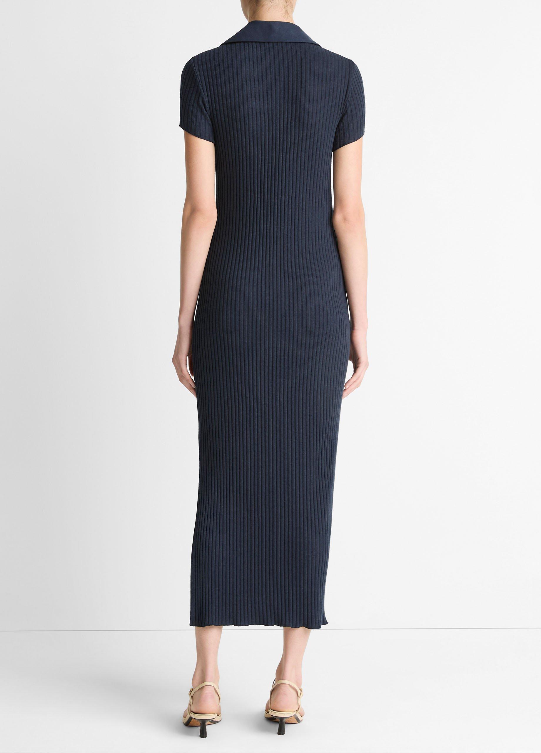 Ribbed Cotton-Blend Polo Dress image number 2