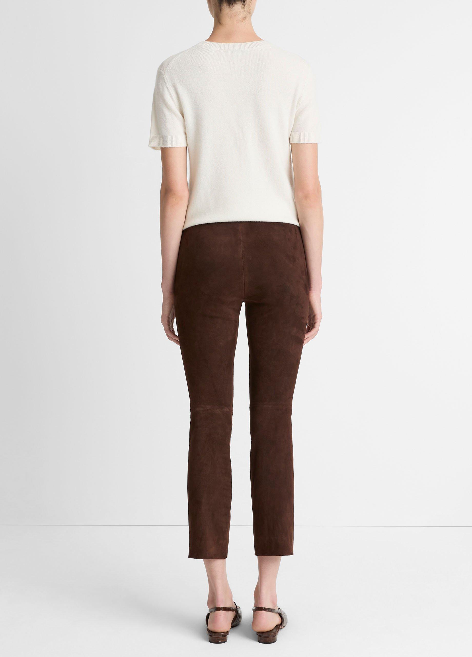 Suede Split-Hem Cropped Pant image number 2