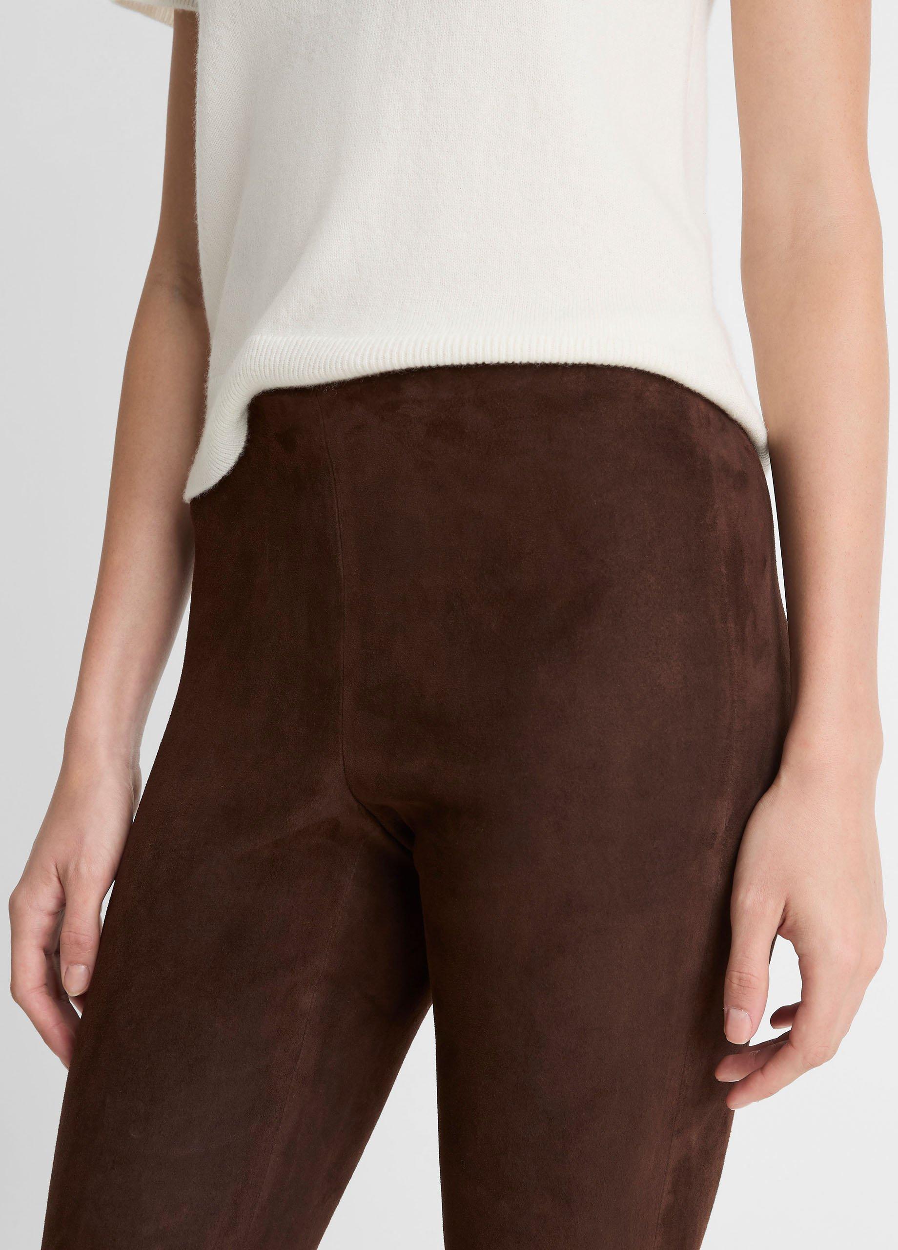 Suede Split-Hem Cropped Pant image number 3