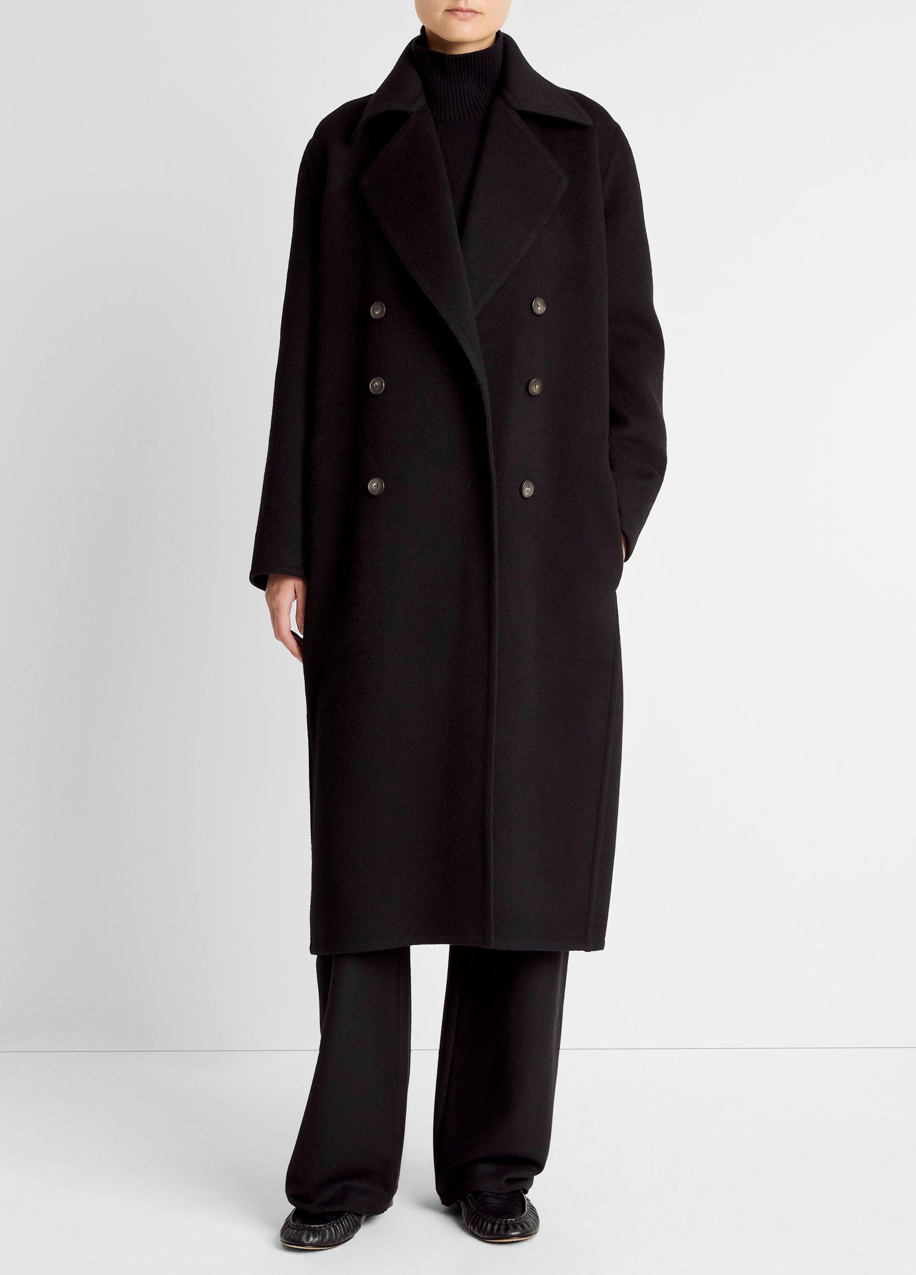 Wool-Blend Double-Breasted Long Coat image number 0