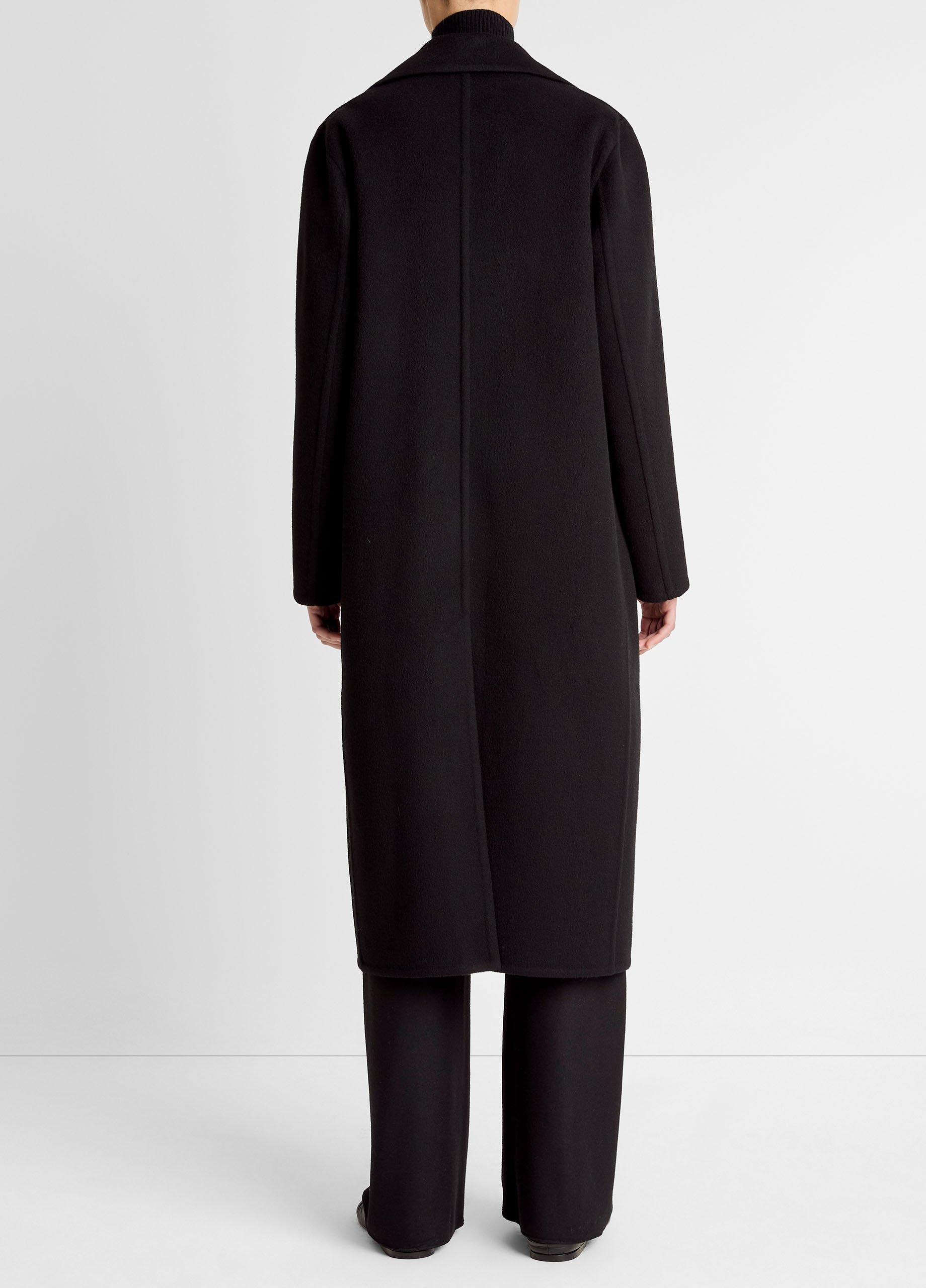 Wool-Blend Double-Breasted Long Coat image number 2