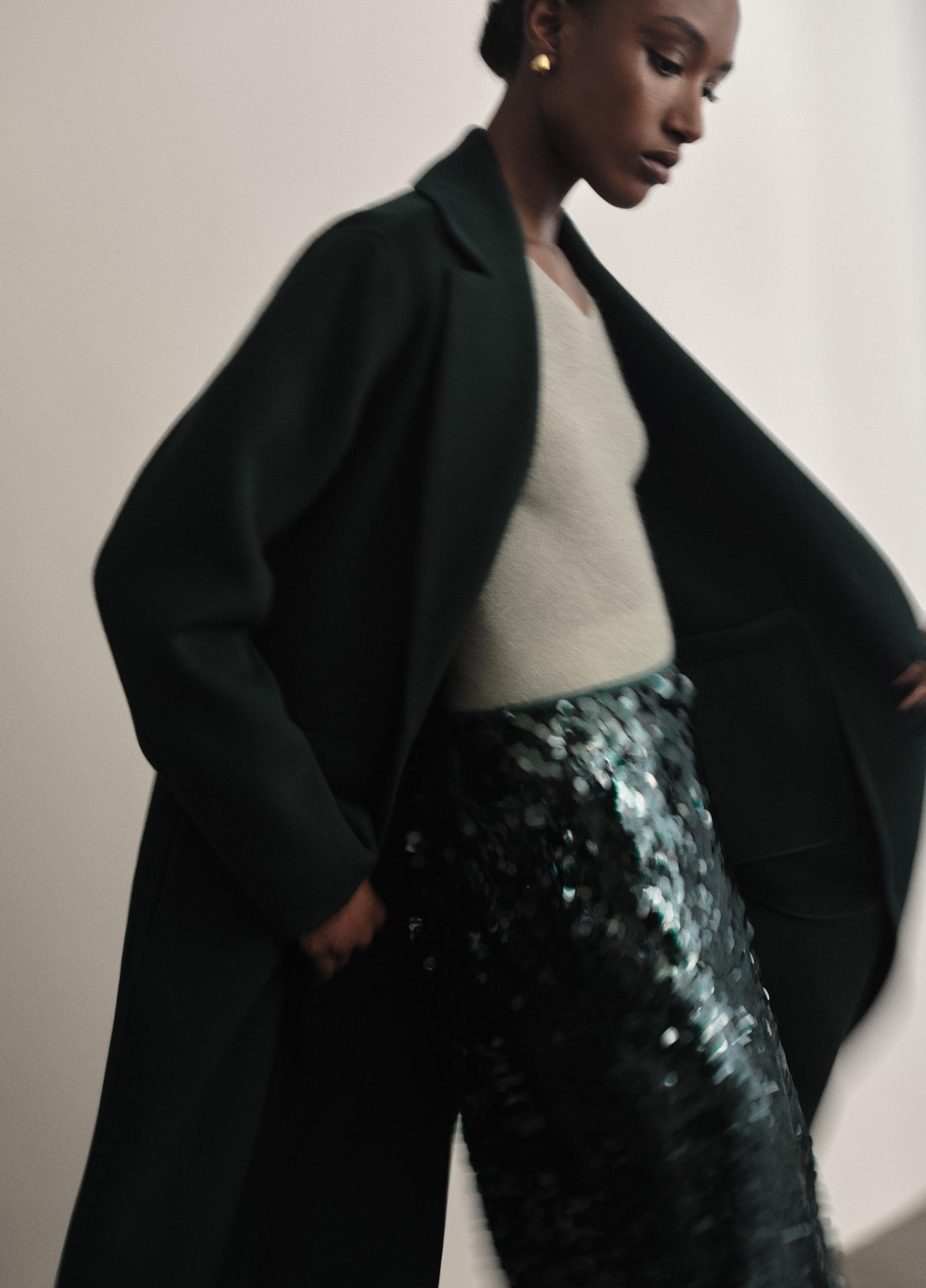 Wool-Blend Single-Breasted Coat image number 4