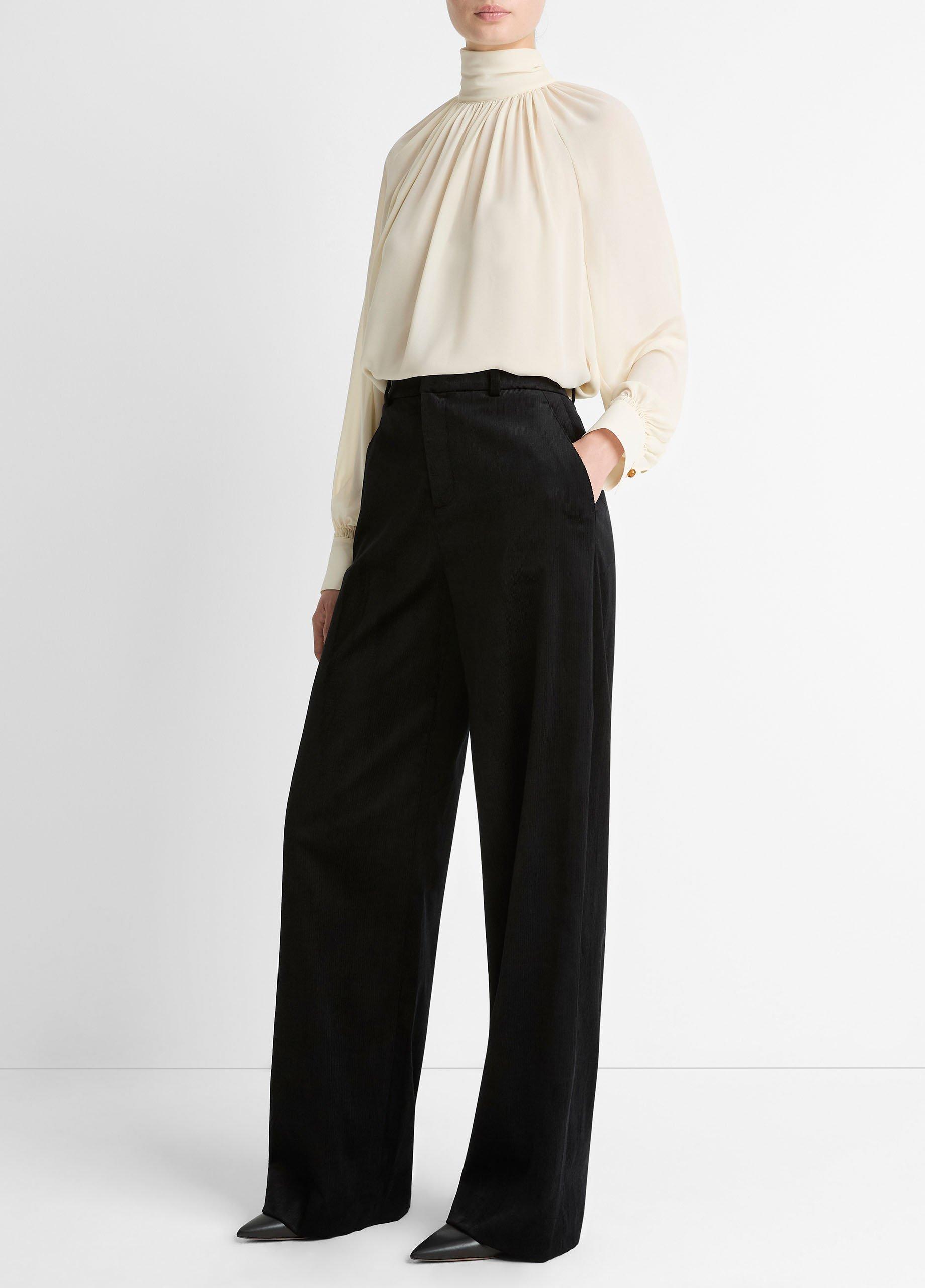 Italian Velvet High-Waist Wide-Leg Trouser image number 1