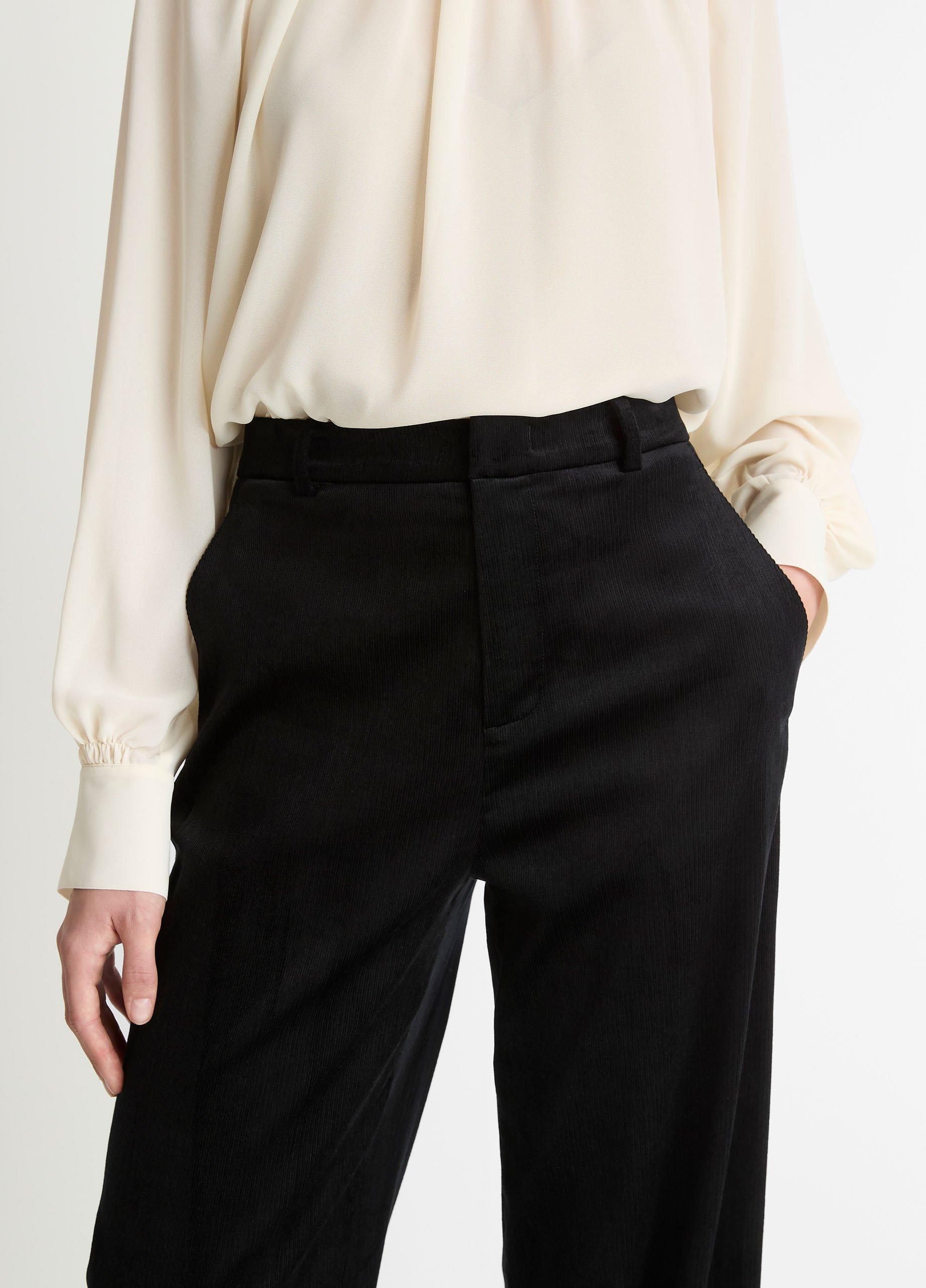 Italian Velvet High-Waist Wide-Leg Trouser image number 3