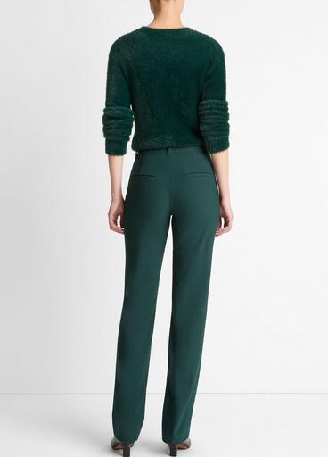 buy cigarette pants CO Women's High Rise Cropped - Black 100% Polyester Professional Dry Clean Only Made in USA of imported material Cotton-Blend Slim Cigarette Pant in