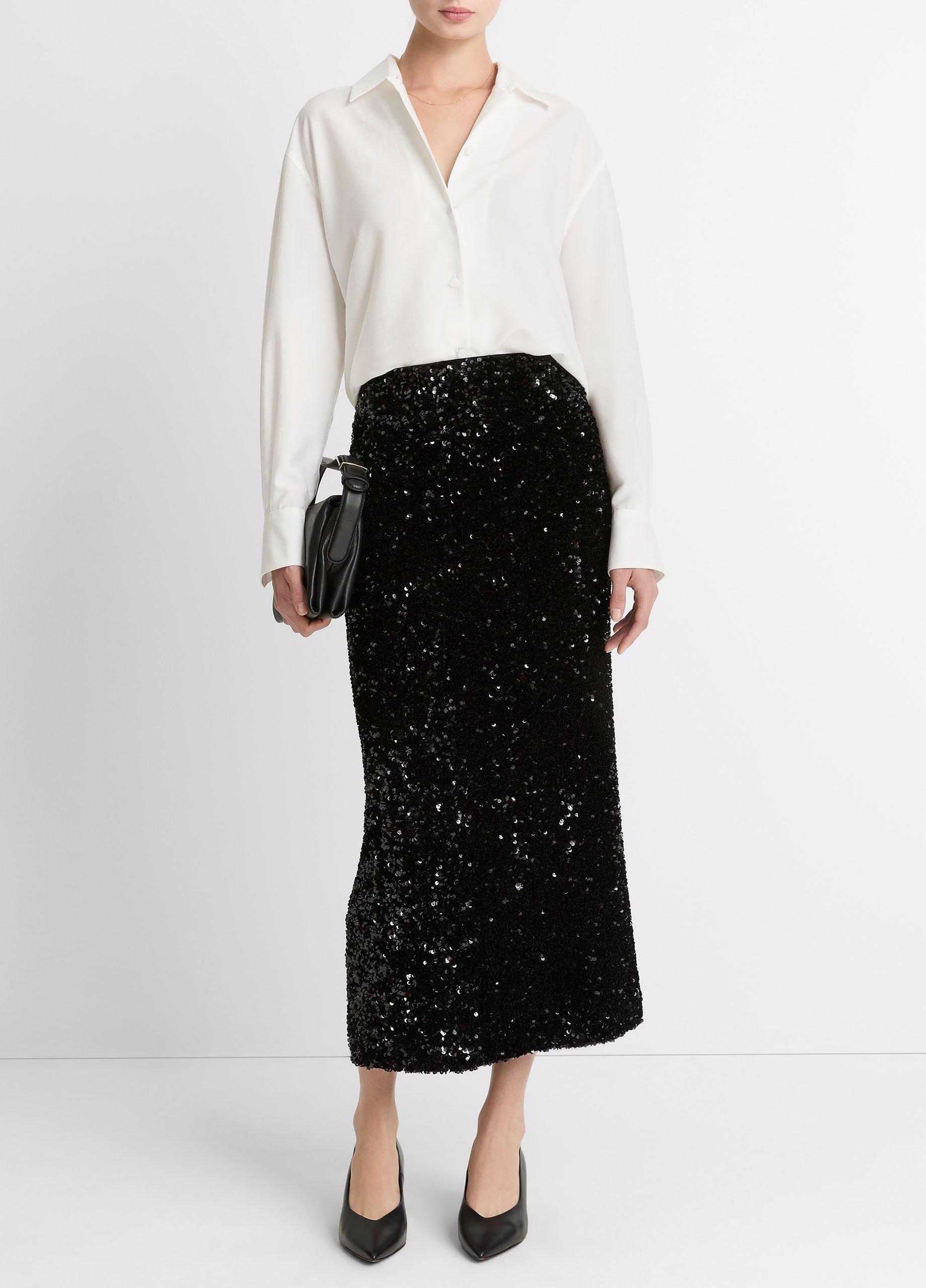 Refined Twill Covered-Button Shirt in Long Sleeve | Vince