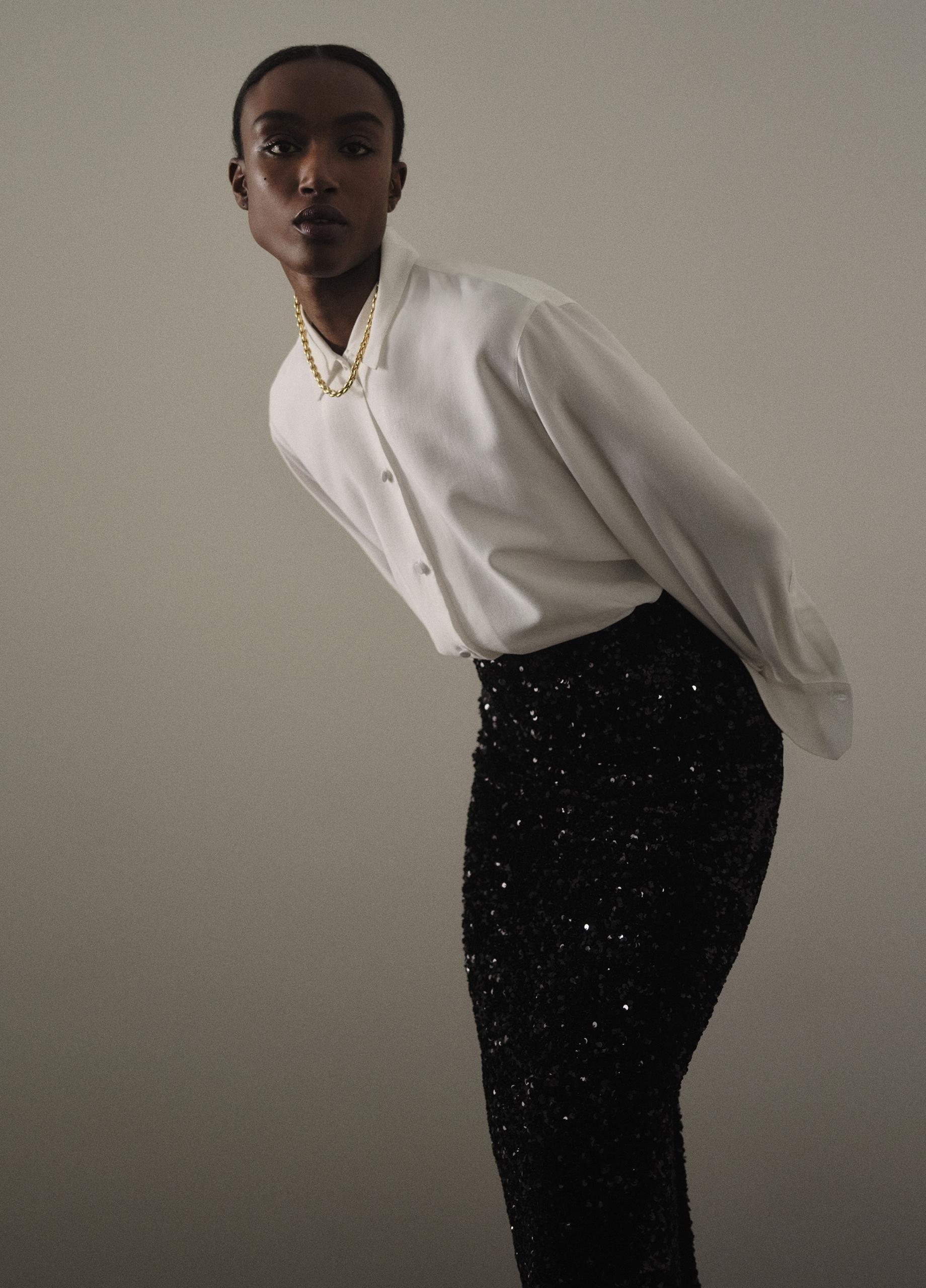 Refined Twill Covered-Button Shirt image number 5