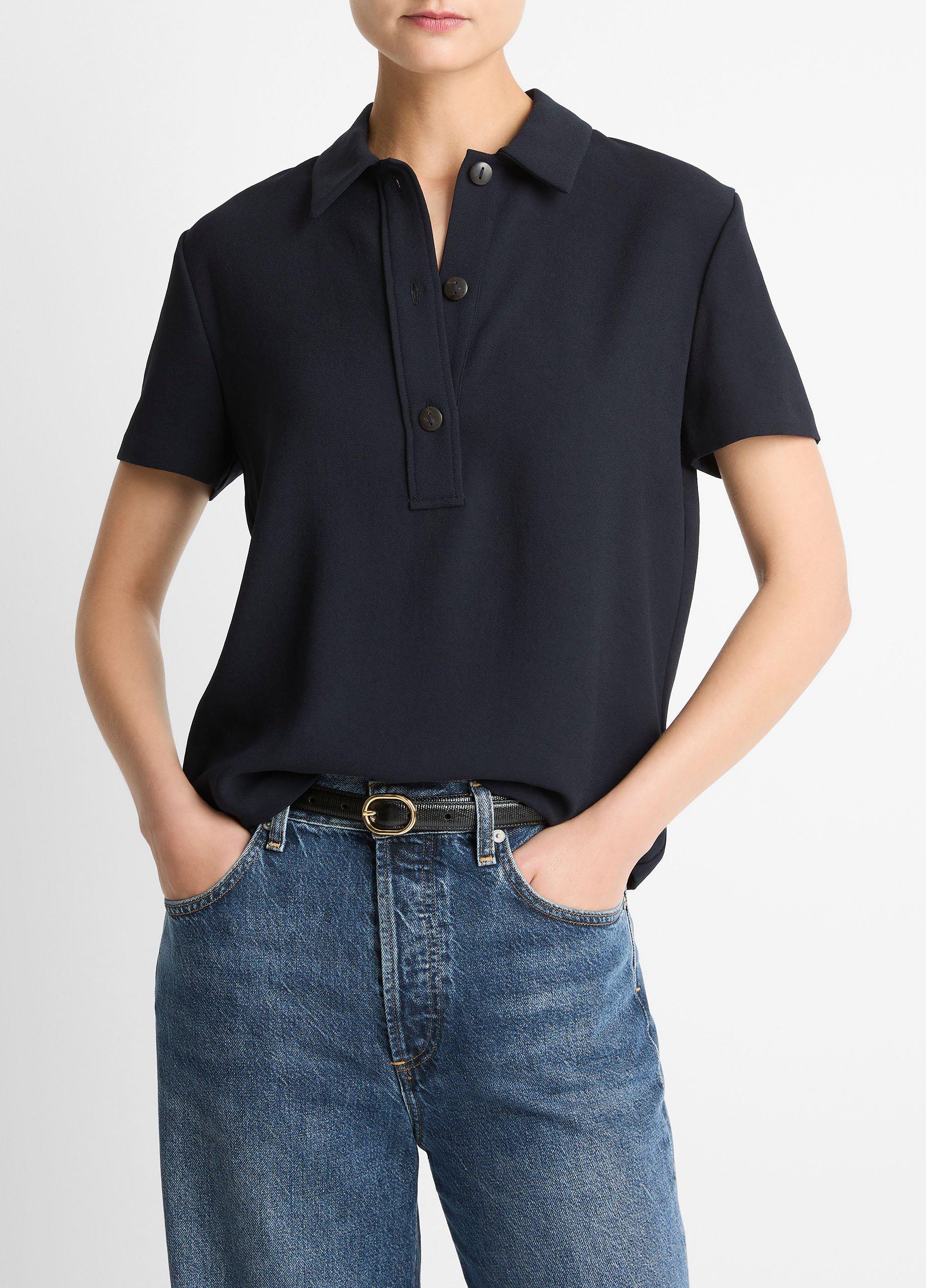 Crepe Polo Shirt