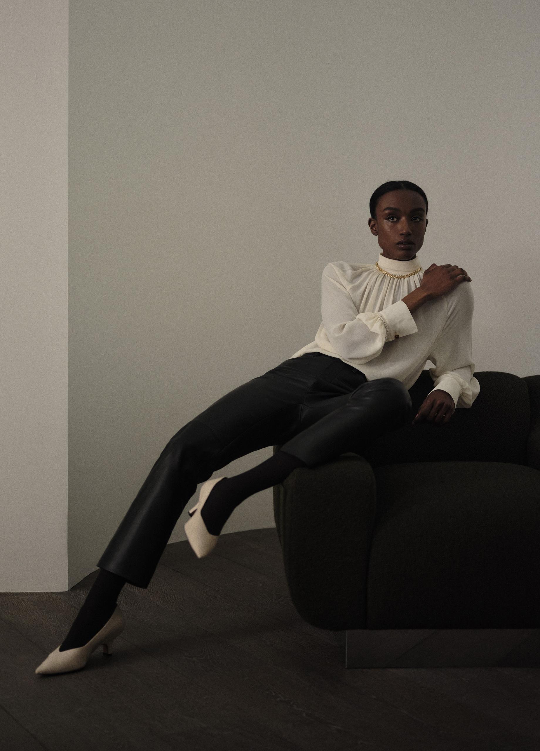 Leather Straight-Leg Trouser image number 4