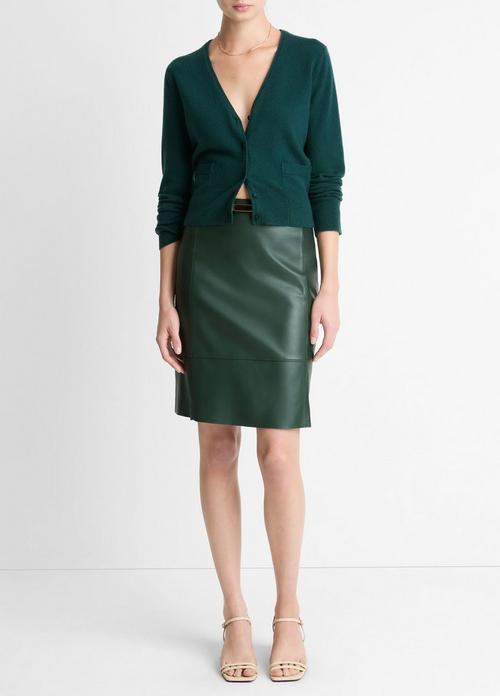 Leather Flared Knee Skirt