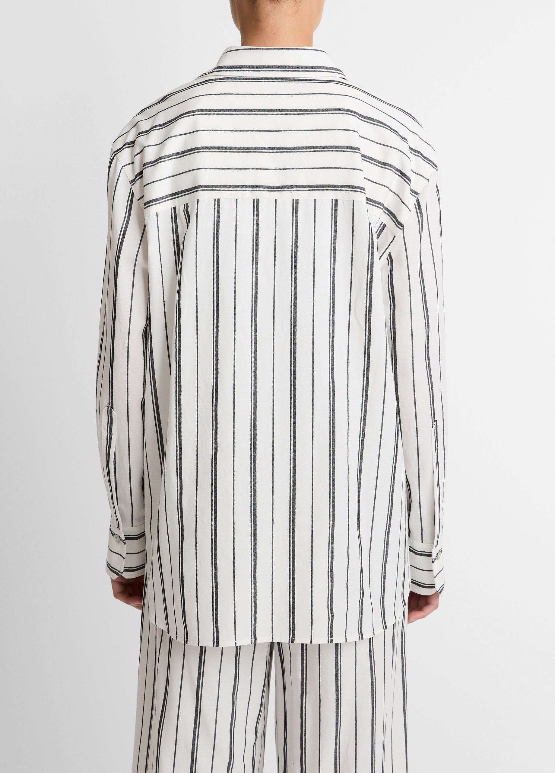 Resort Stripe Oversized Button-Front Shirt image number 2