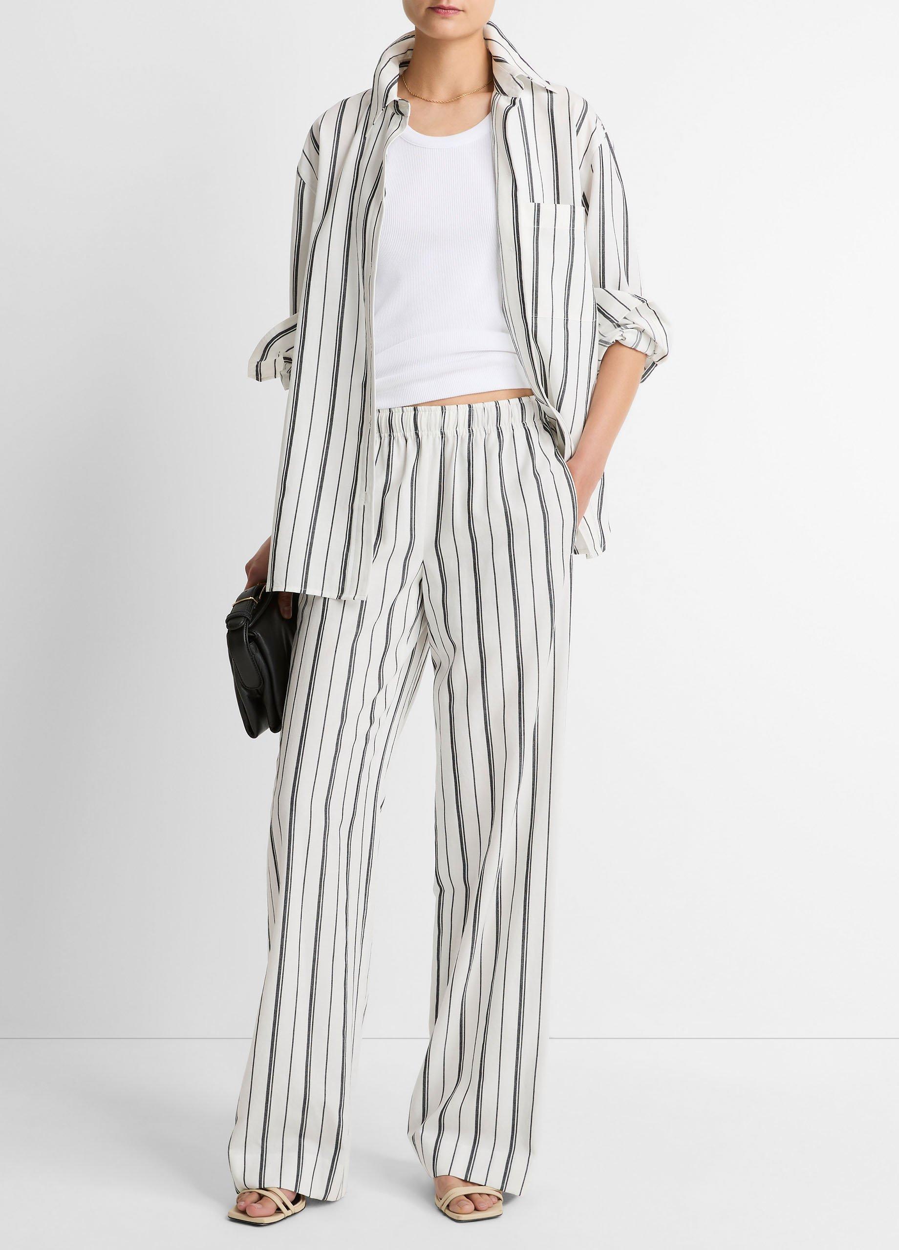 Resort Stripe Oversized Button-Front Shirt image number 3