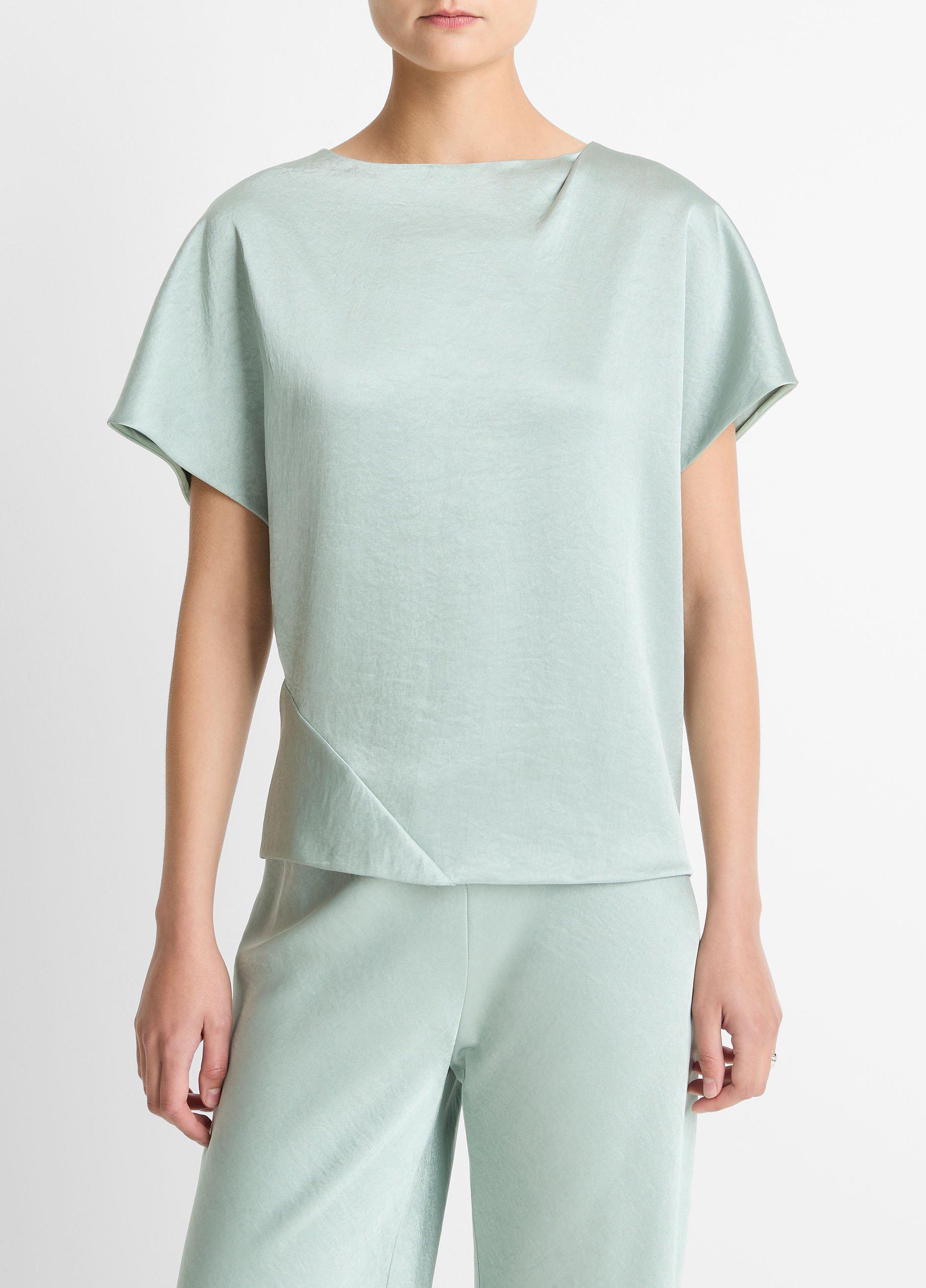 Draped Satin Dolman-Sleeve Blouse image number 0