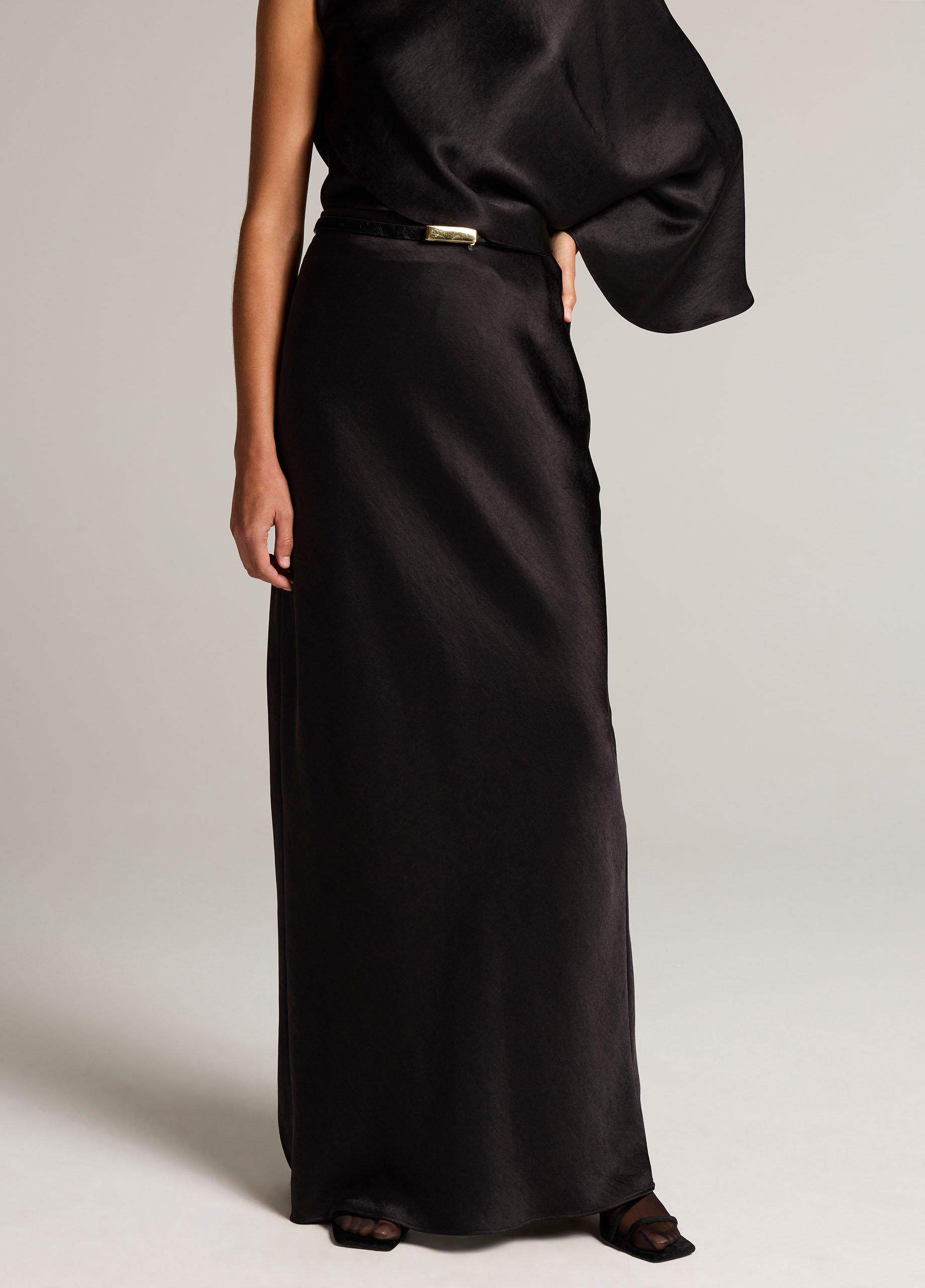 Satin Bias Column Skirt image number 3