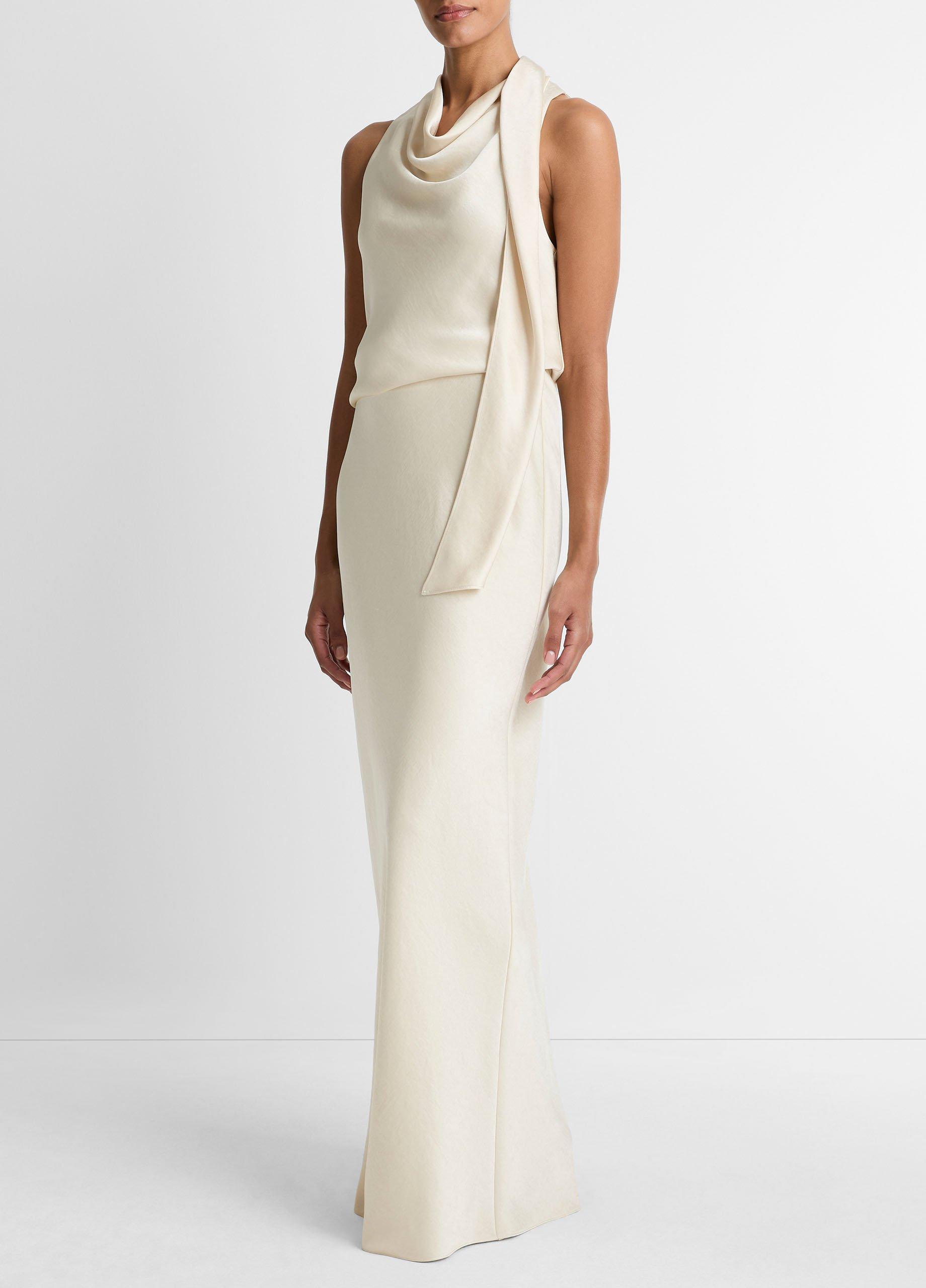 Satin Bias Column Skirt image number 1