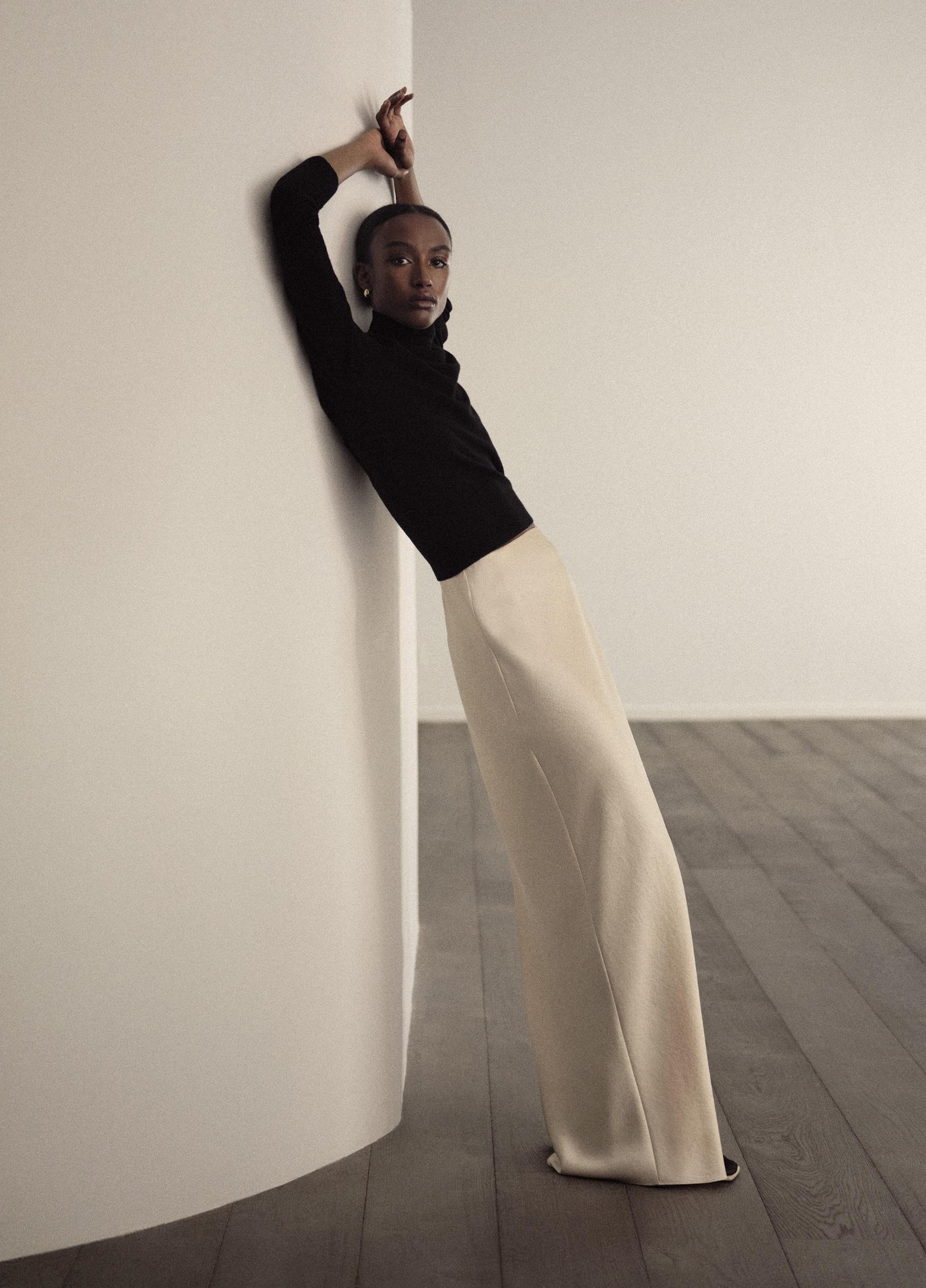 Satin Bias Column Skirt image number 5