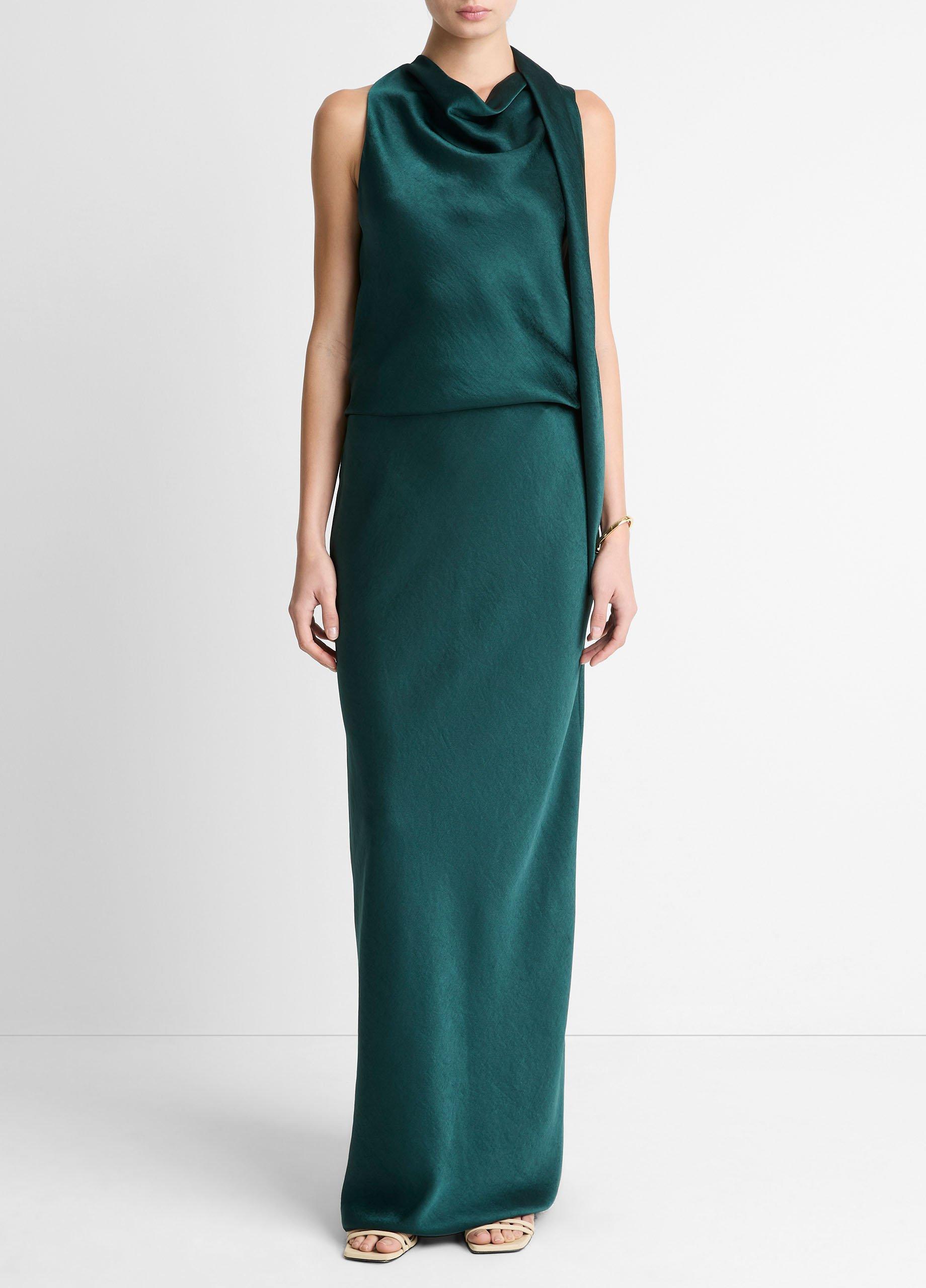 Satin Bias Column Skirt image number 0