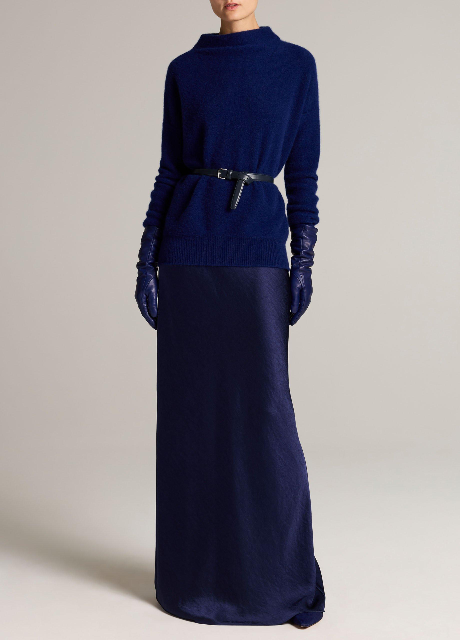 Satin Bias Column Skirt image number 0