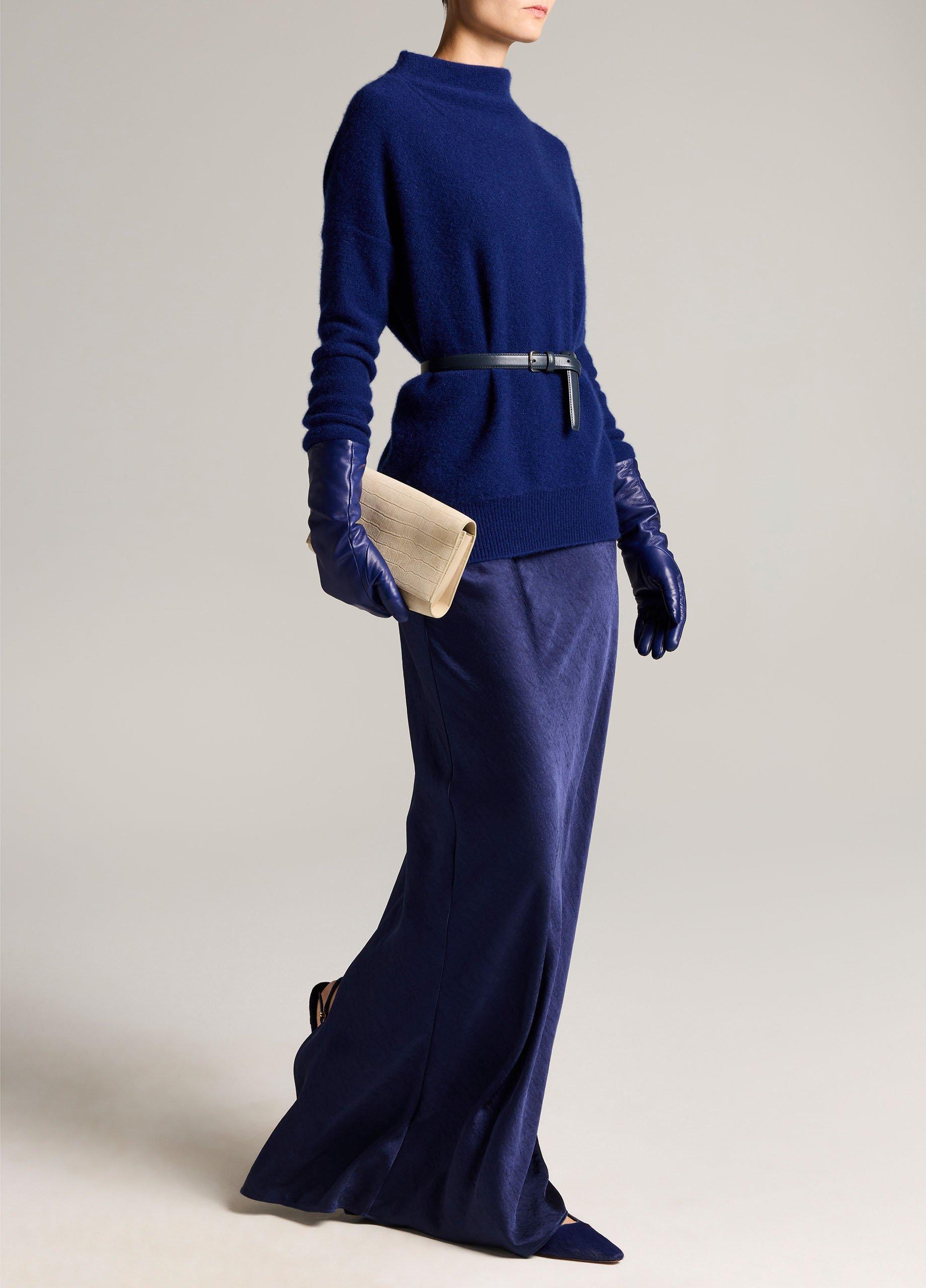 Satin Bias Column Skirt image number 1