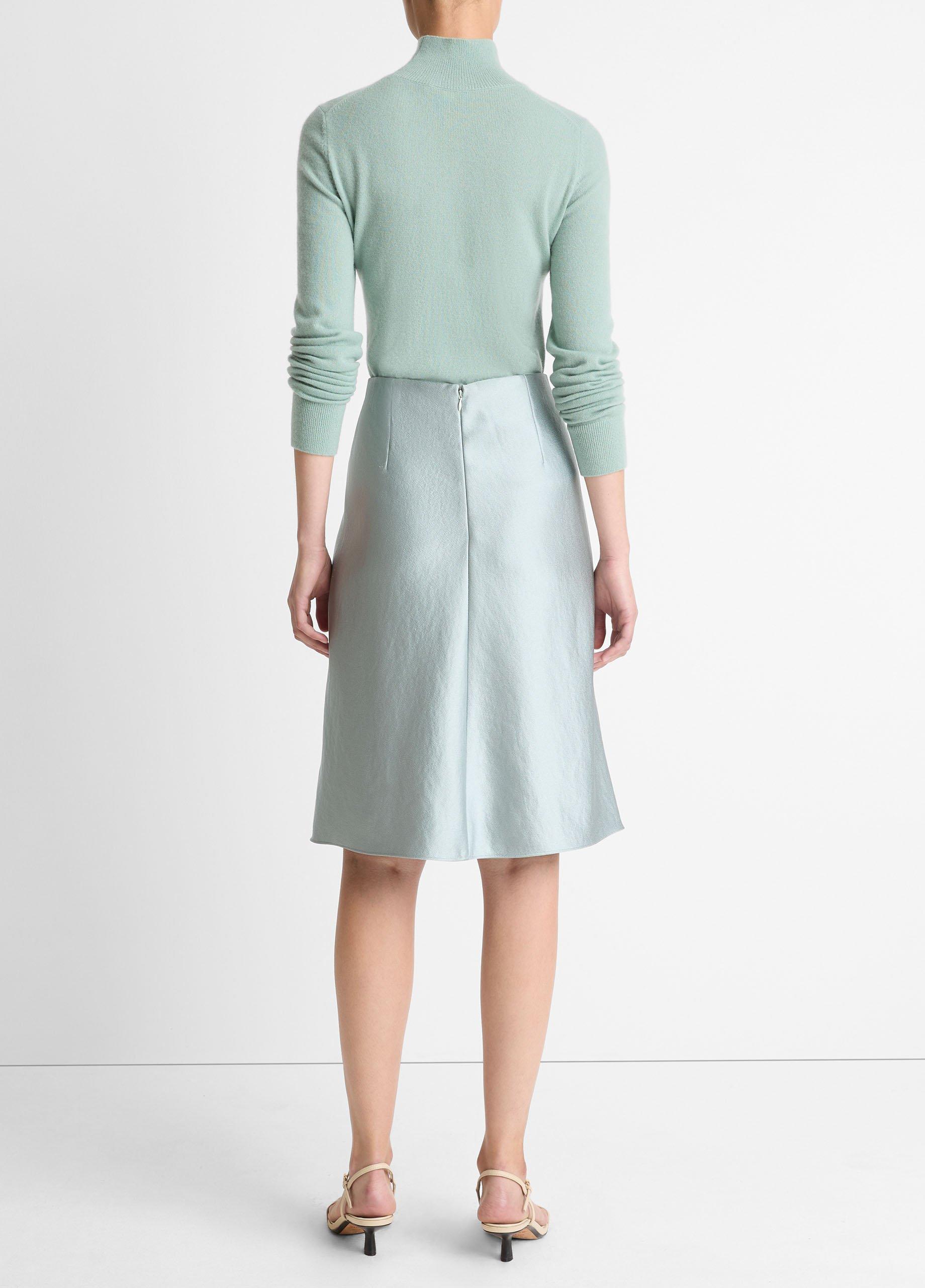 Satin A-Line Knee Skirt image number 2