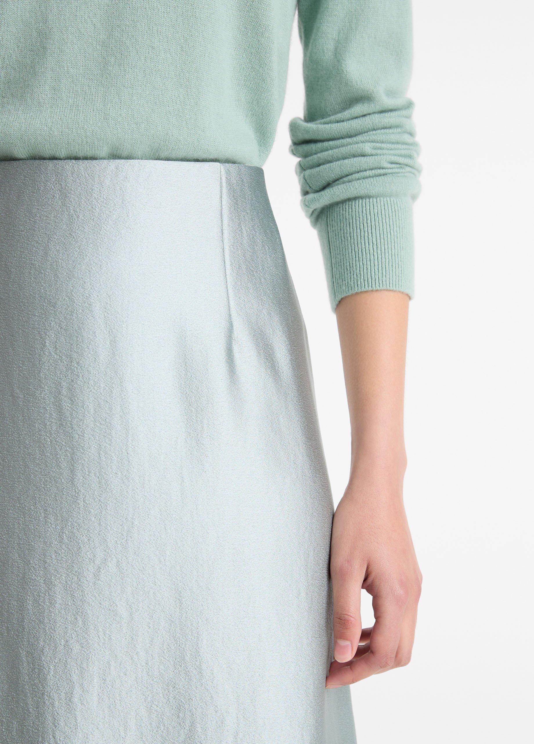 Satin A-Line Knee Skirt image number 3