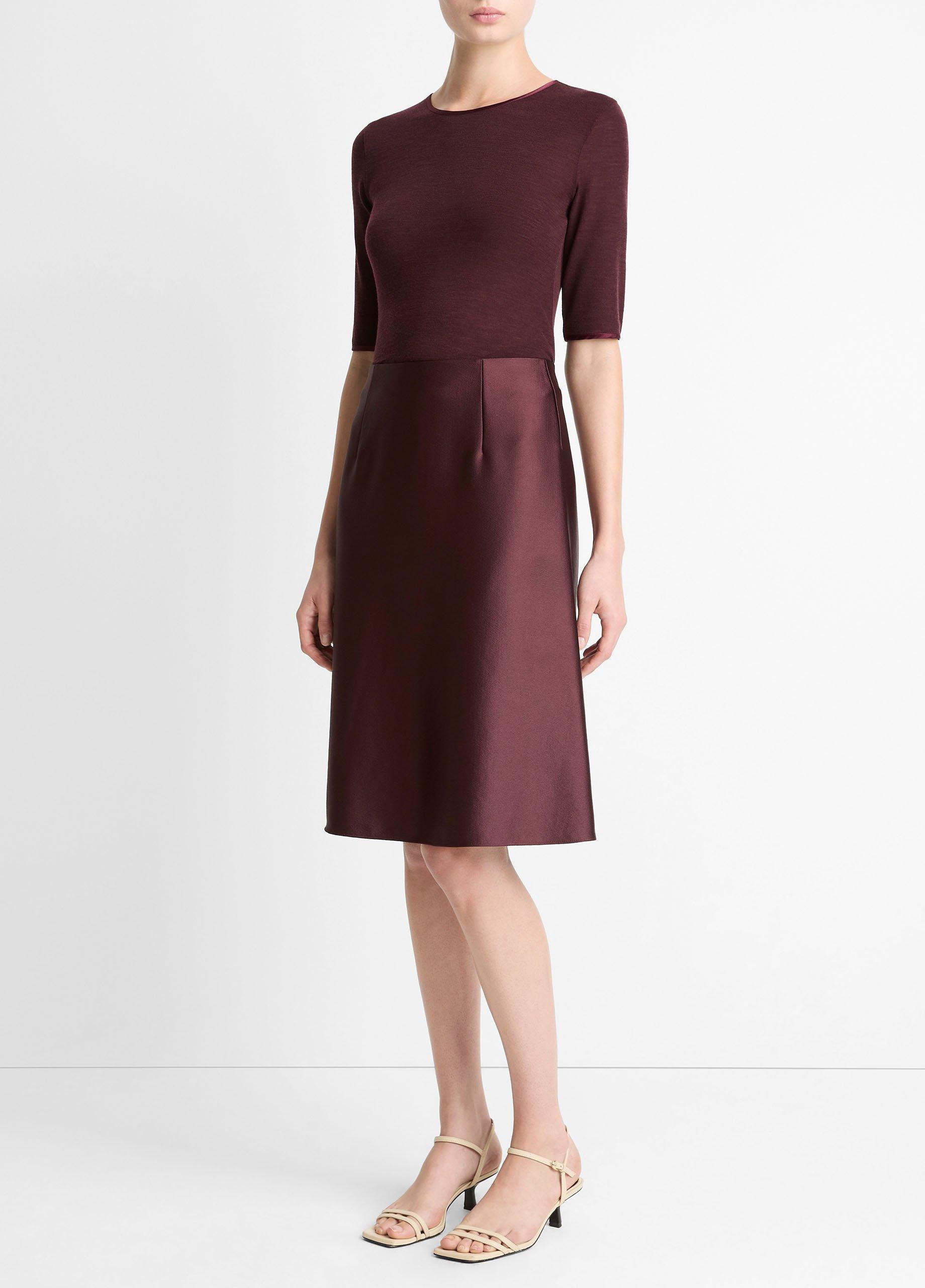 Satin A-Line Knee Skirt image number 1