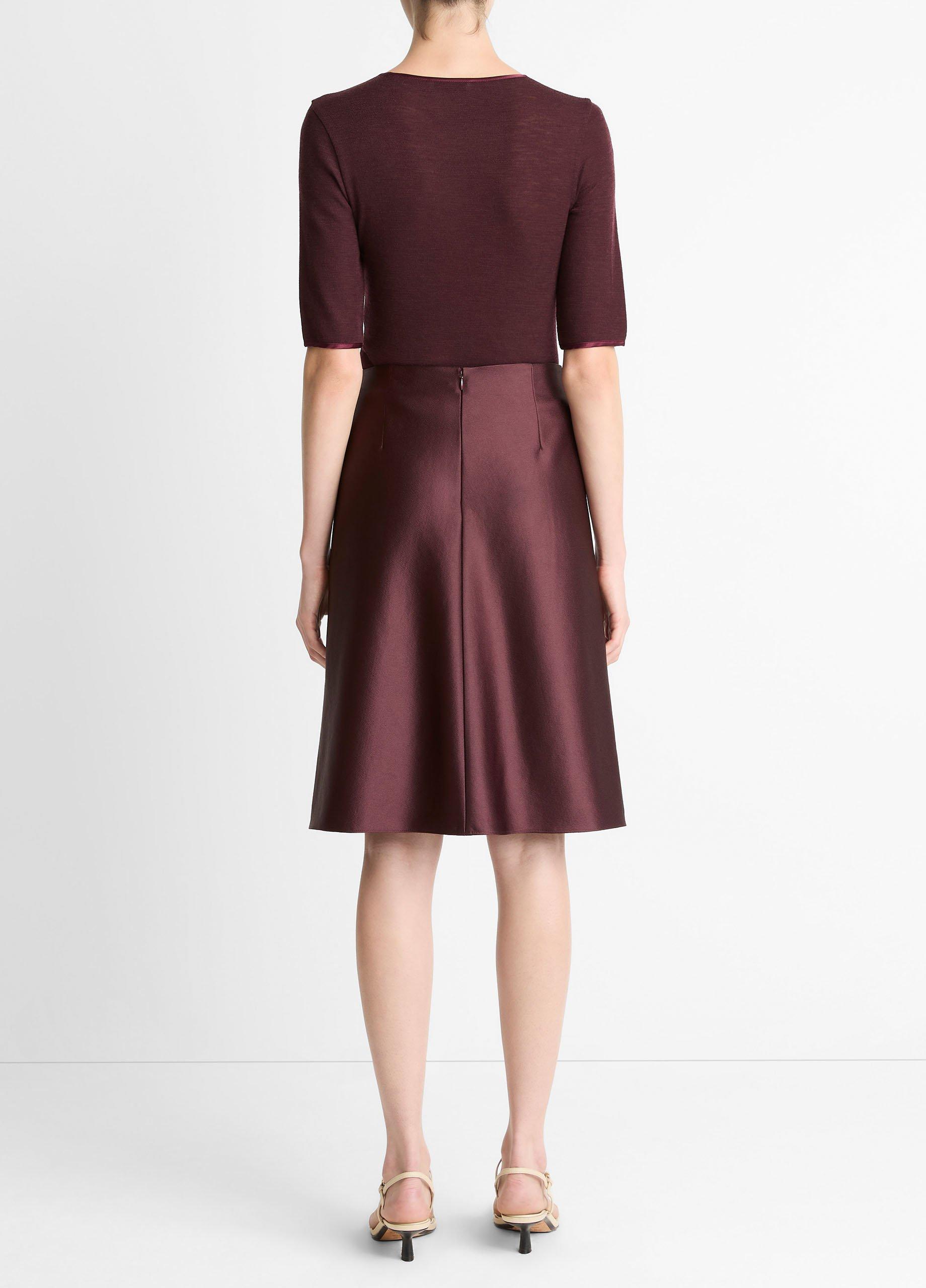 Satin A-Line Knee Skirt image number 2