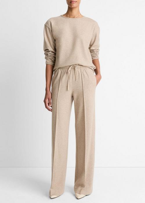 Wool-Blend Tailored Wide-Leg Pant