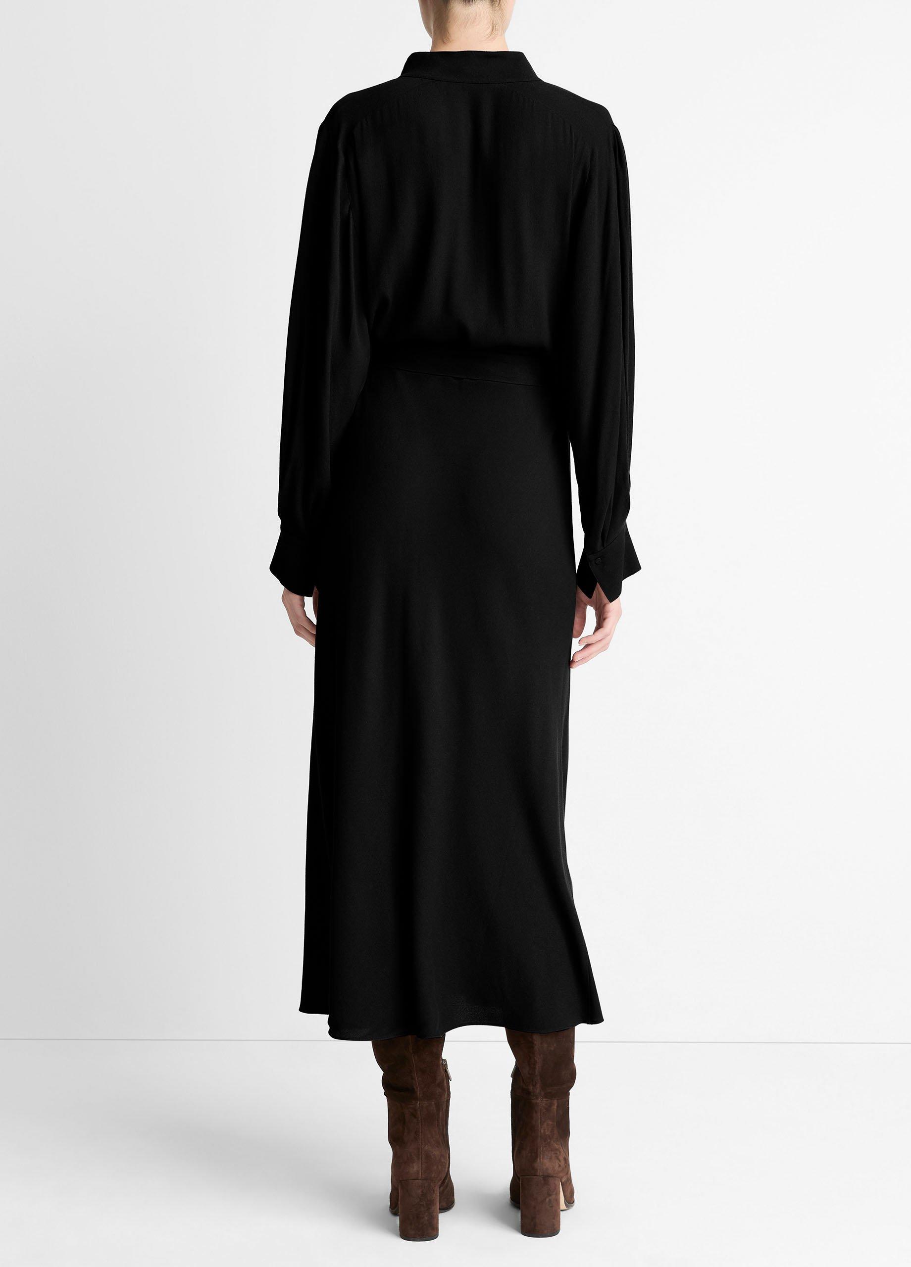 Crepe Collar-Stand Shirt Dress image number 2