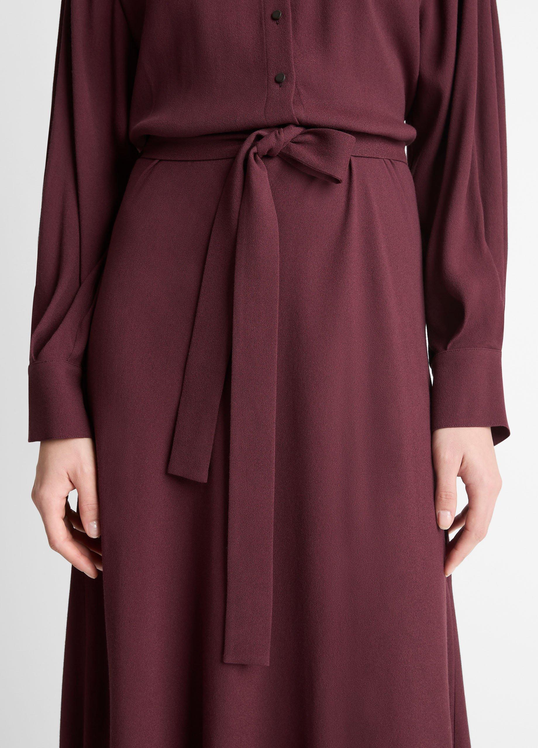 Crepe Collar-Stand Shirt Dress image number 3