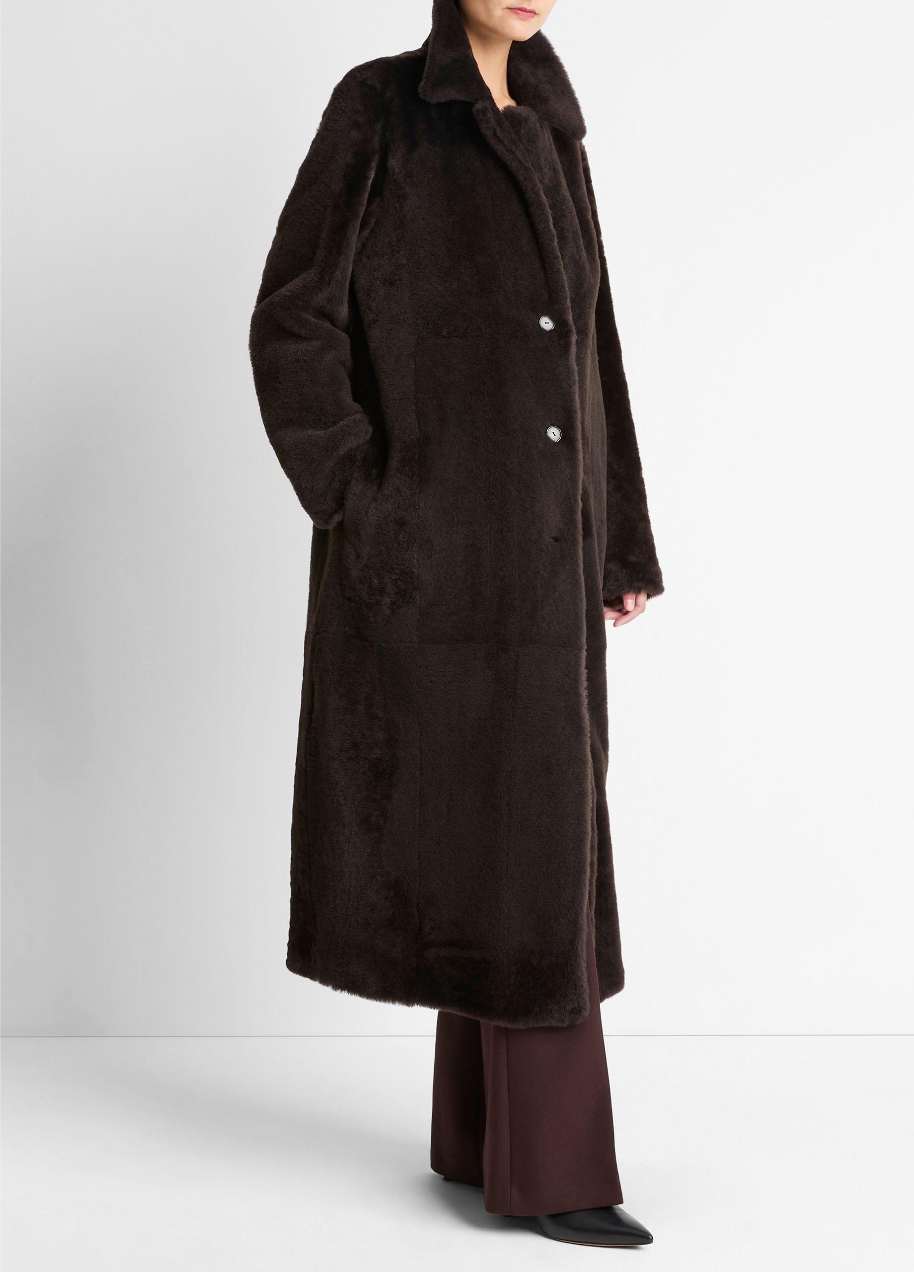 Shearling Long Coat in Coats | Vince